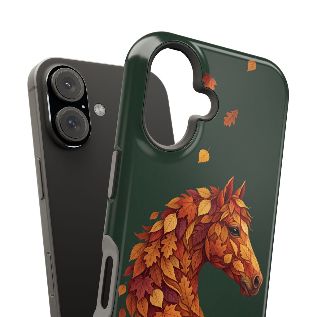 Autumn Leaves Horse Phone Case — Tough Magnetic Case with Wireless Charging