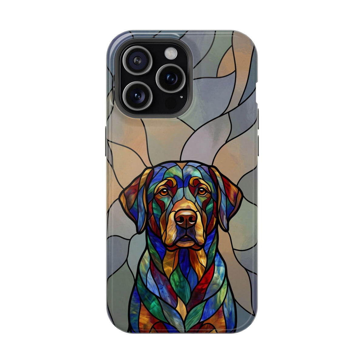 Stained Glass Labrador Phone Case — Tough Magnetic Case with Wireless Charging