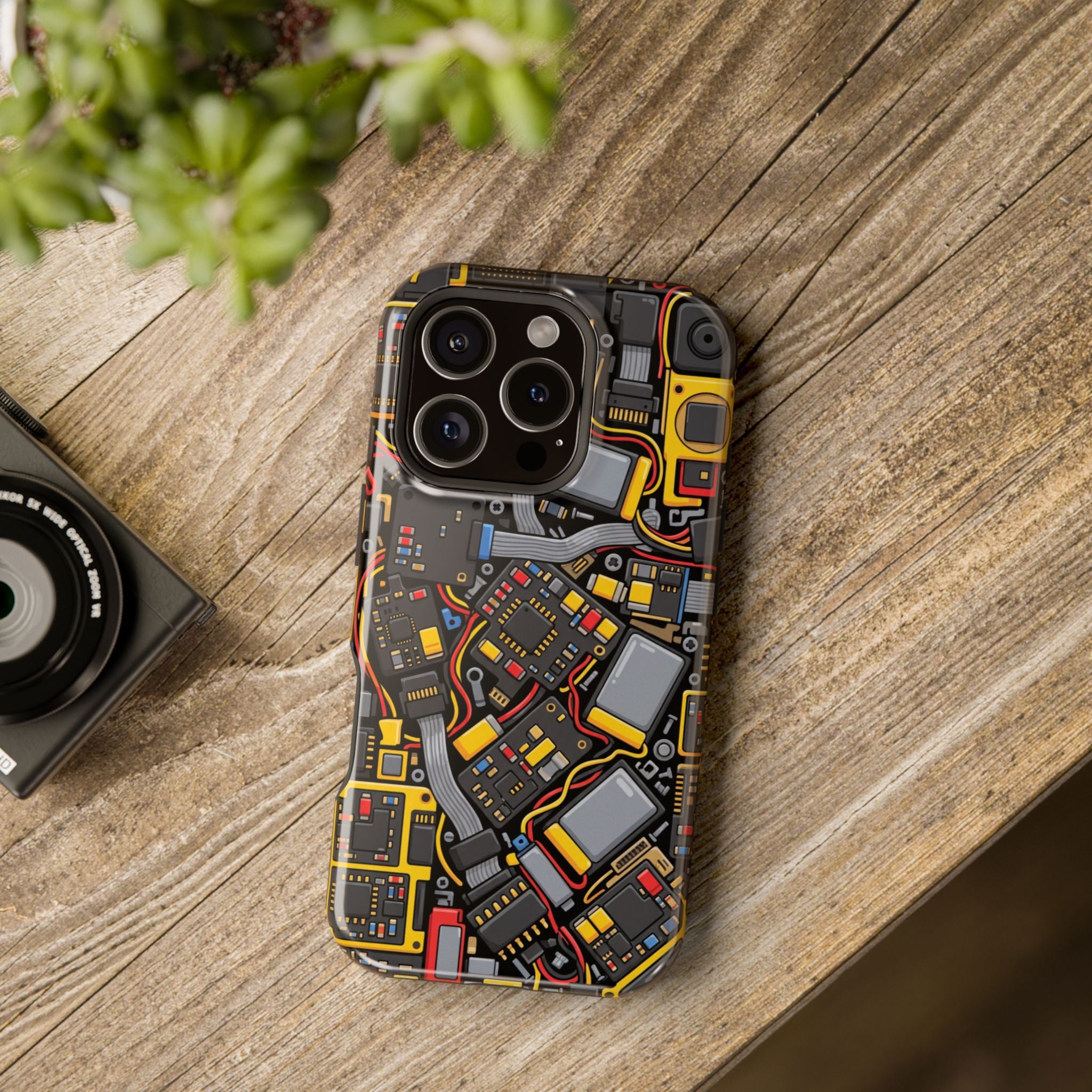Voltage Board Phone Case — Yellow Circuit Wireless Charging Cover
