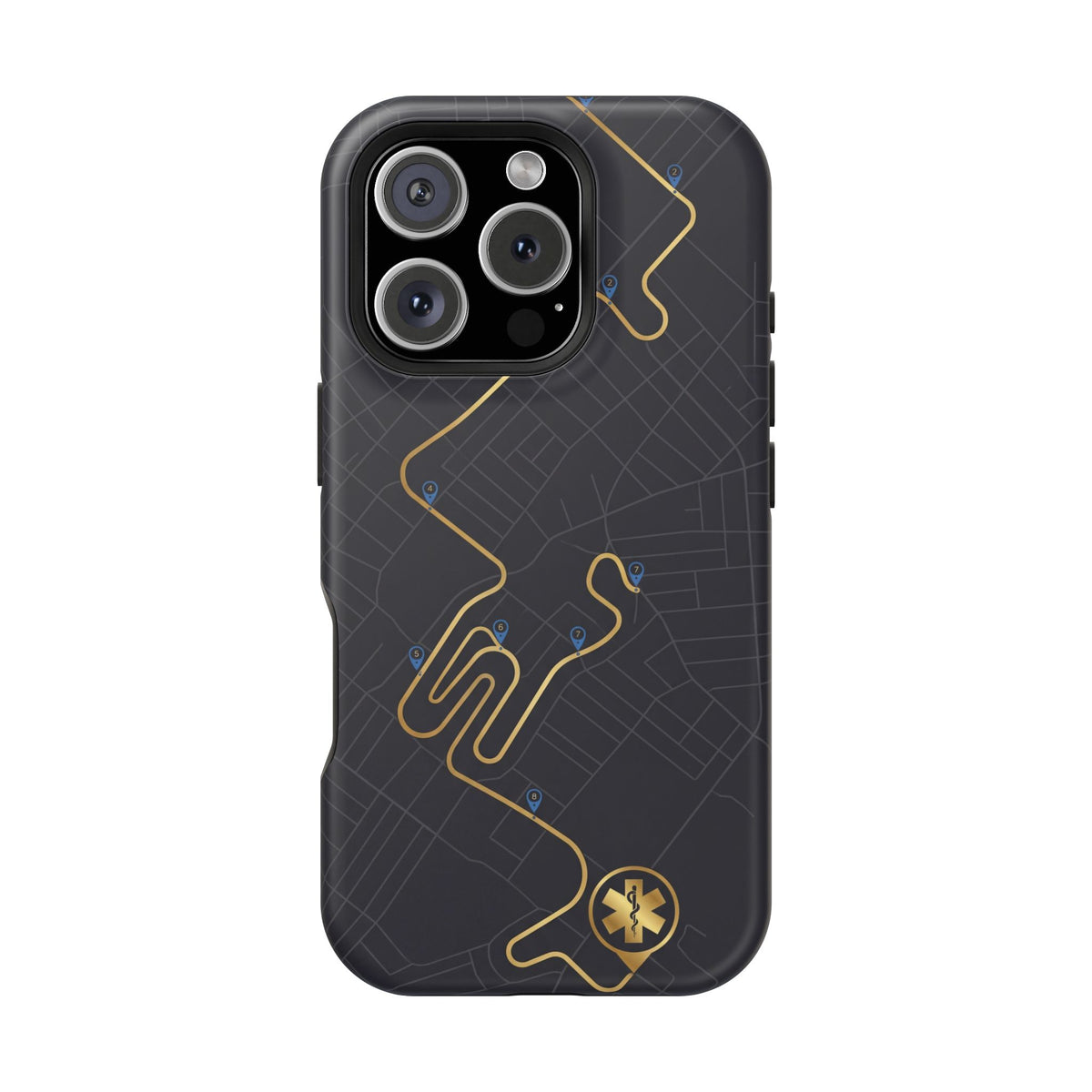 Paramedic/EMT Route Line Phone Case — Magnetic Wireless Charging Cover