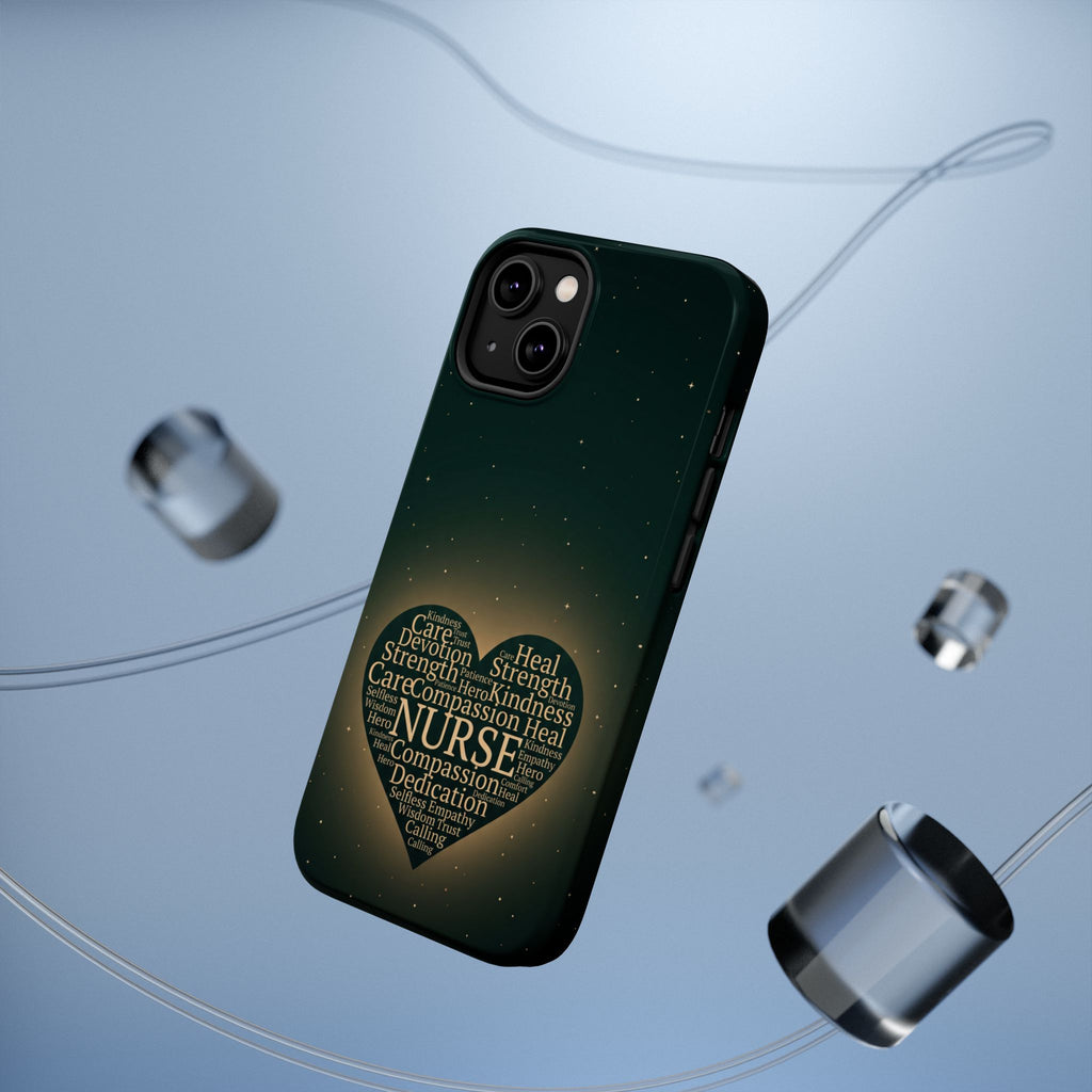 Nurse Heart Word and Art Phone Case — Impact-Resistant Wireless Charging Cover