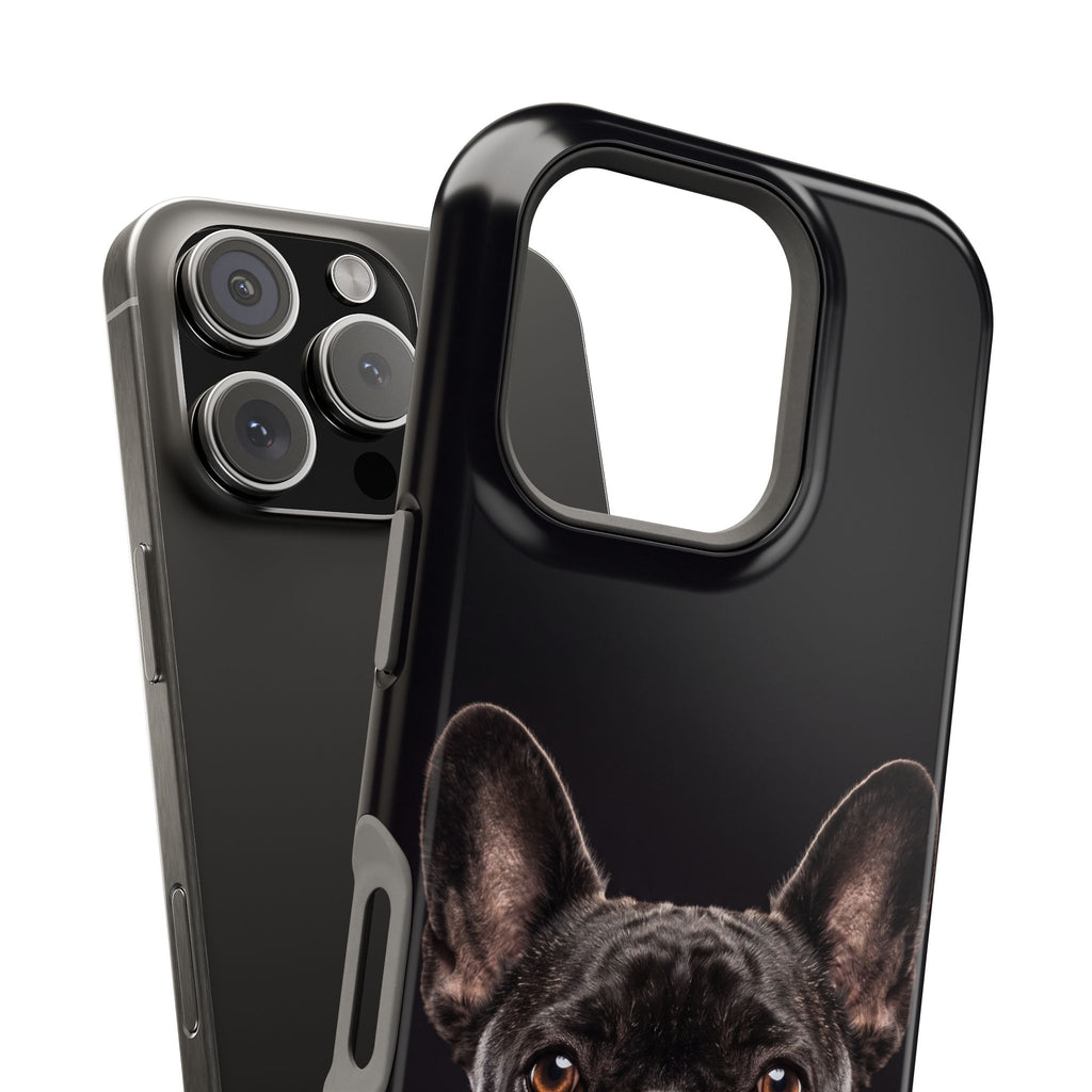 Black French Bulldog Phone Case — Impact-Resistant Wireless Charging Cover