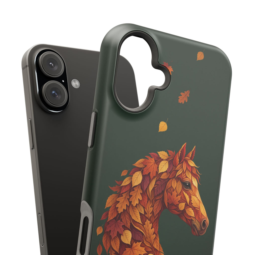 Autumn Leaves Horse Phone Case — Tough Magnetic Case with Wireless Charging