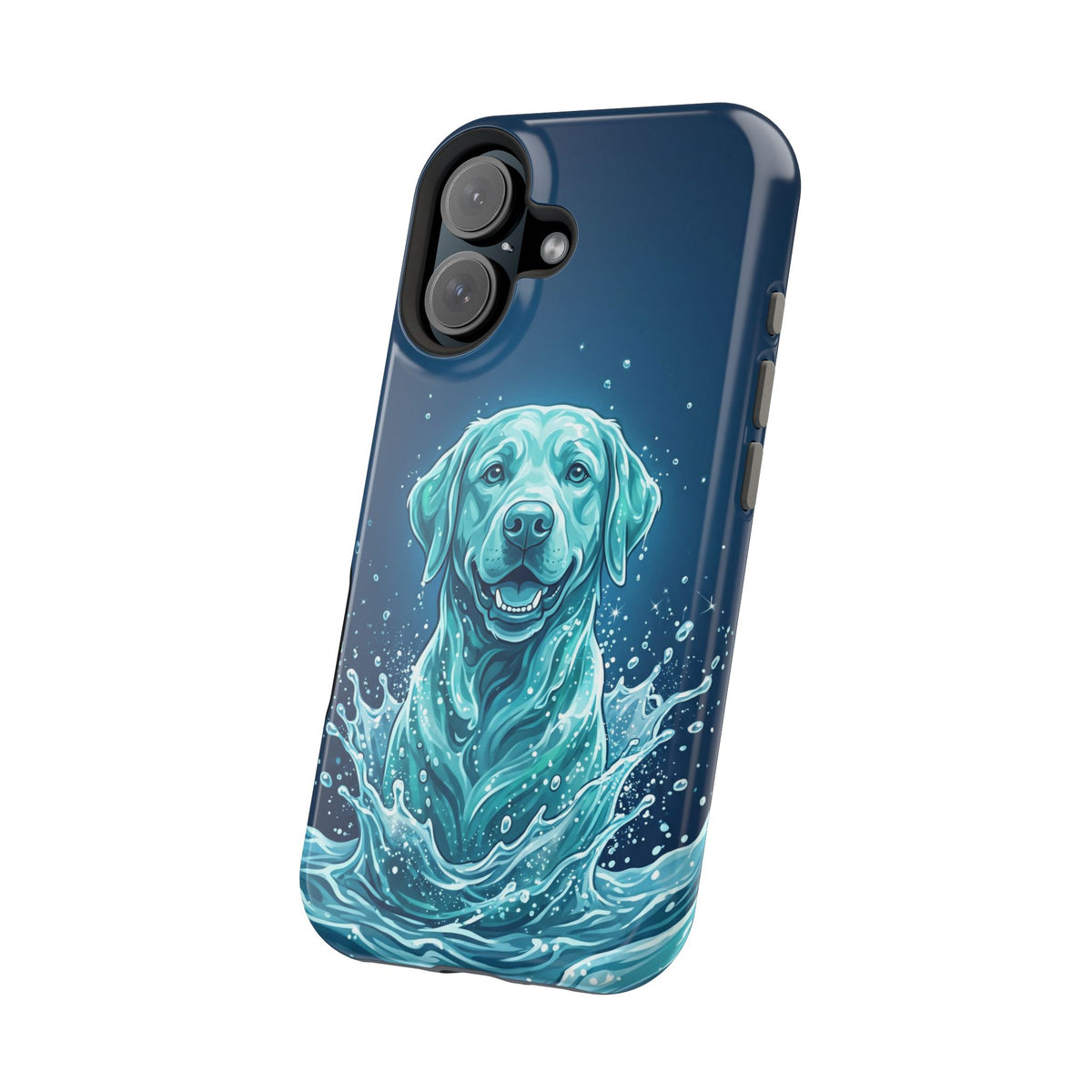 Water Splash Labrador Phone Case — Tough Magnetic Case with Wireless Charging
