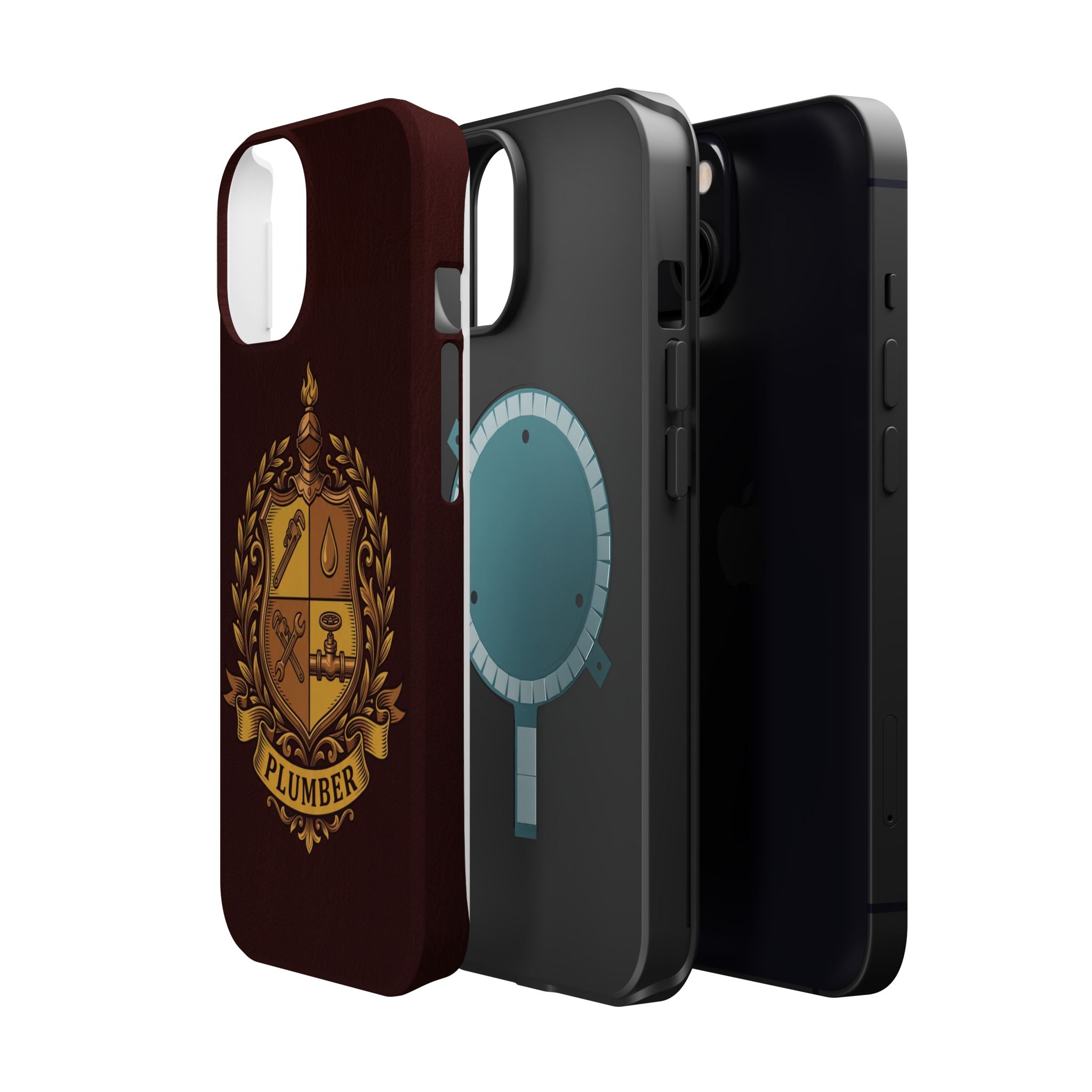 Plumber Crest Phone Case — Heraldic Shield Wireless Charging Cover
