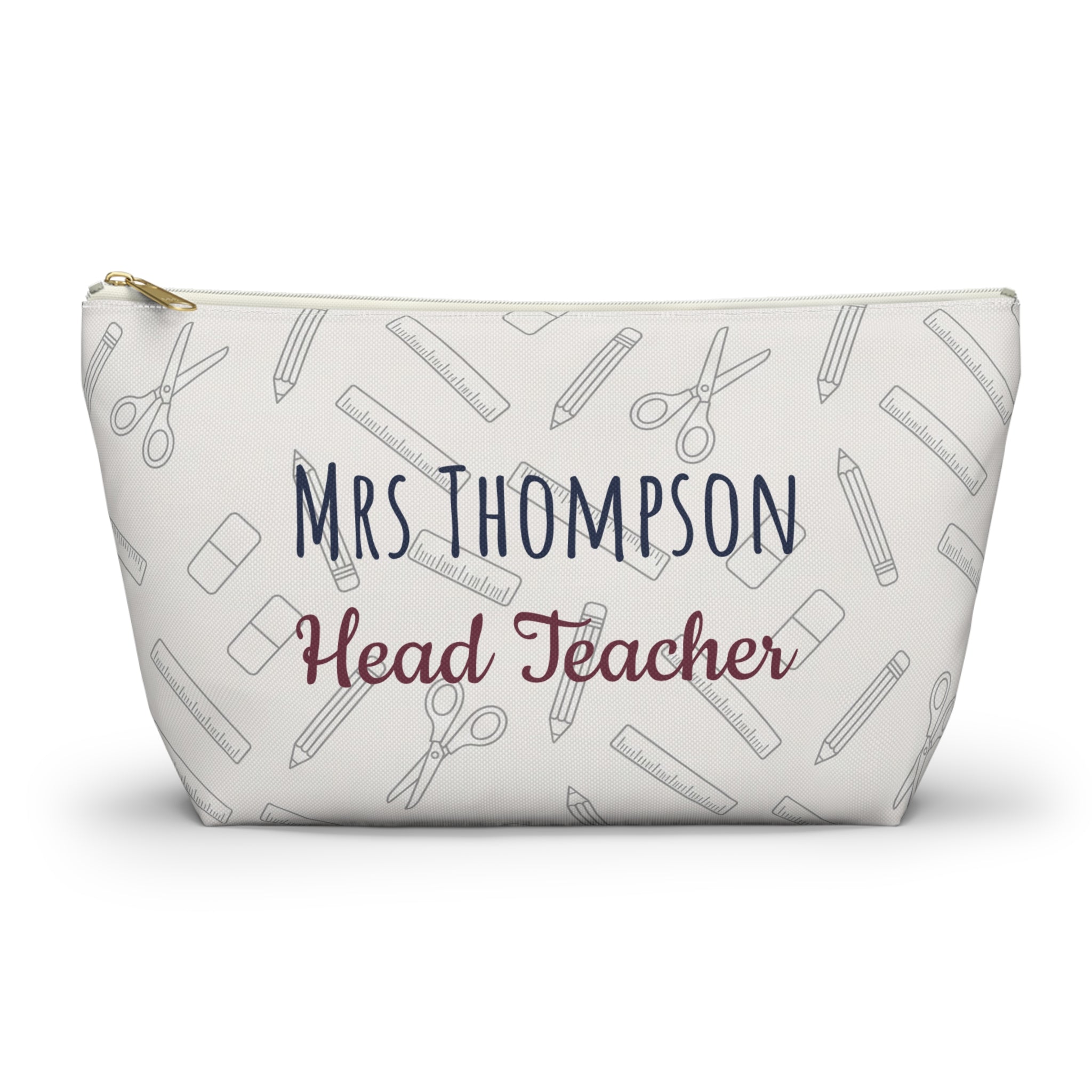 Personalized Teacher Gift Pouch – Custom Name Makeup Bag for Teachers