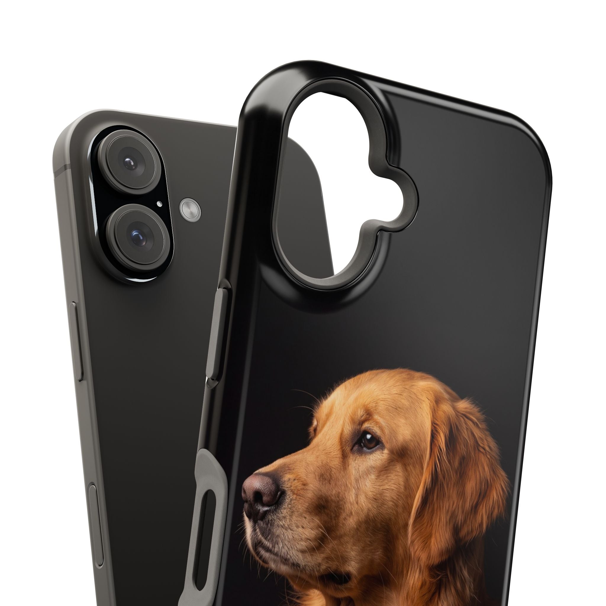 Golden Retriever Portrait Phone Case — Impact-Resistant Wireless Charging Cover