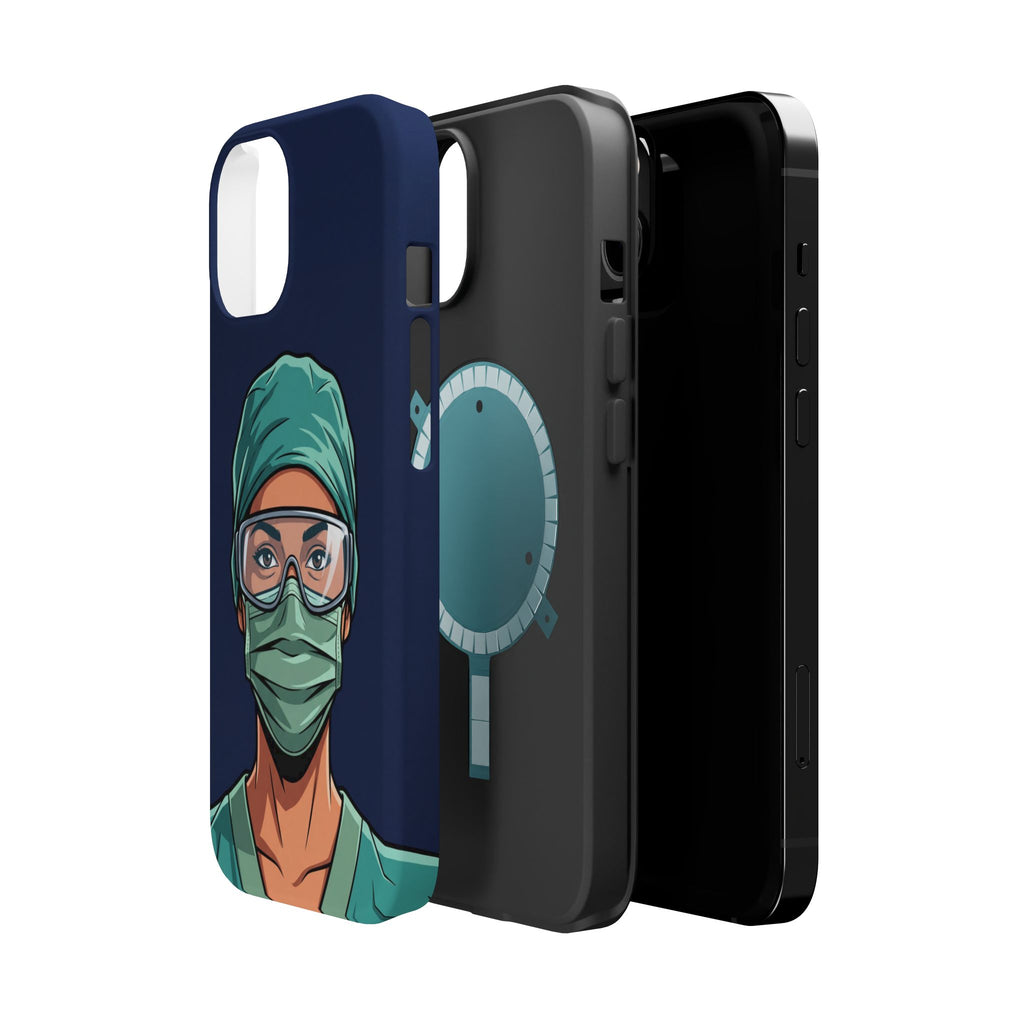 Bold Nurse Portrait Phone Case — Magnetic Wireless Charging Cover