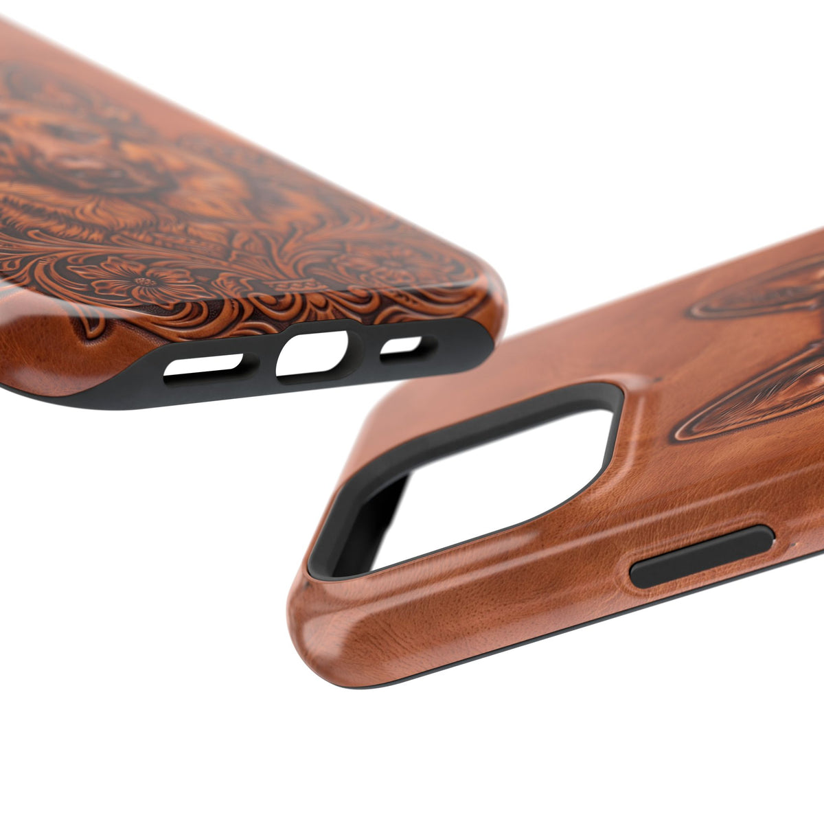 German Shepherd Phone Case | Western Tooled Art — Tough Magnetic Case with Wireless Charging