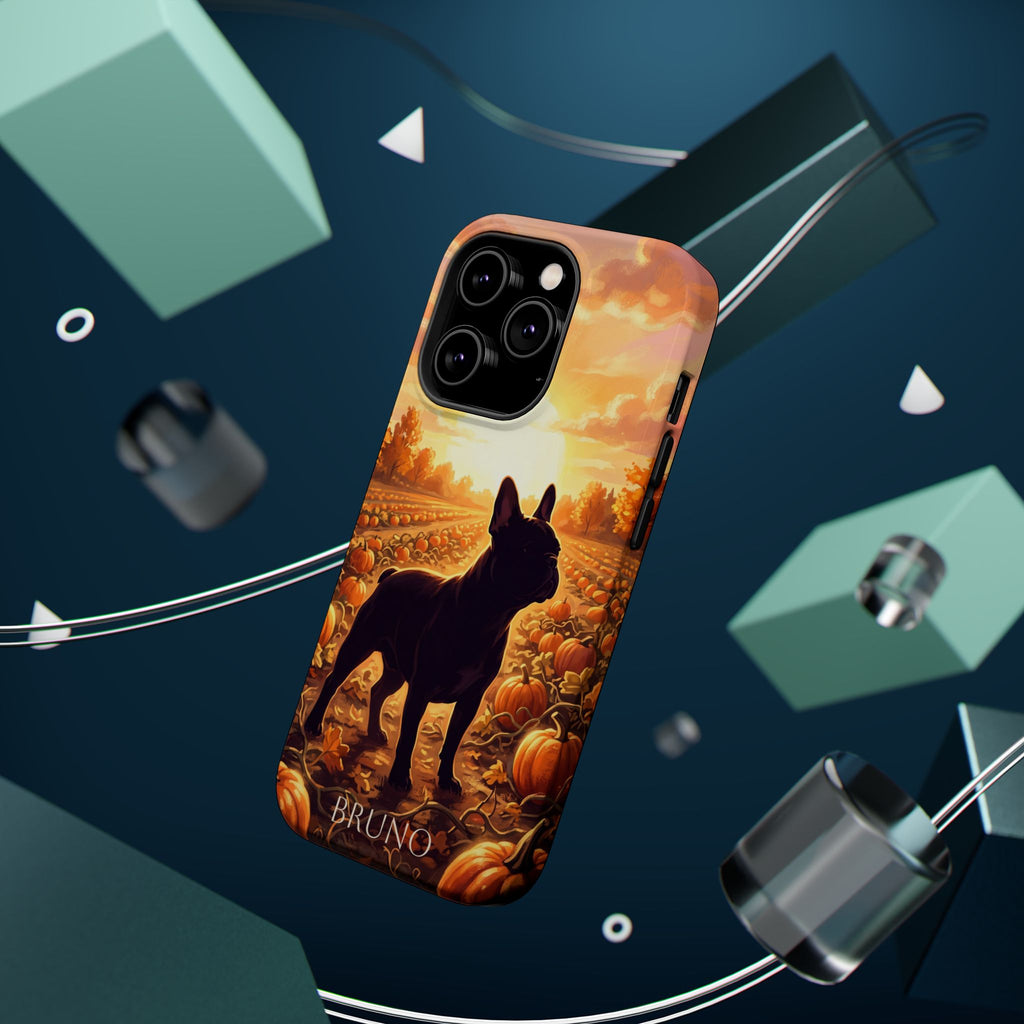 Personalized French Bulldog Pumpkin Patch Phone Case — Wireless Charging Cover