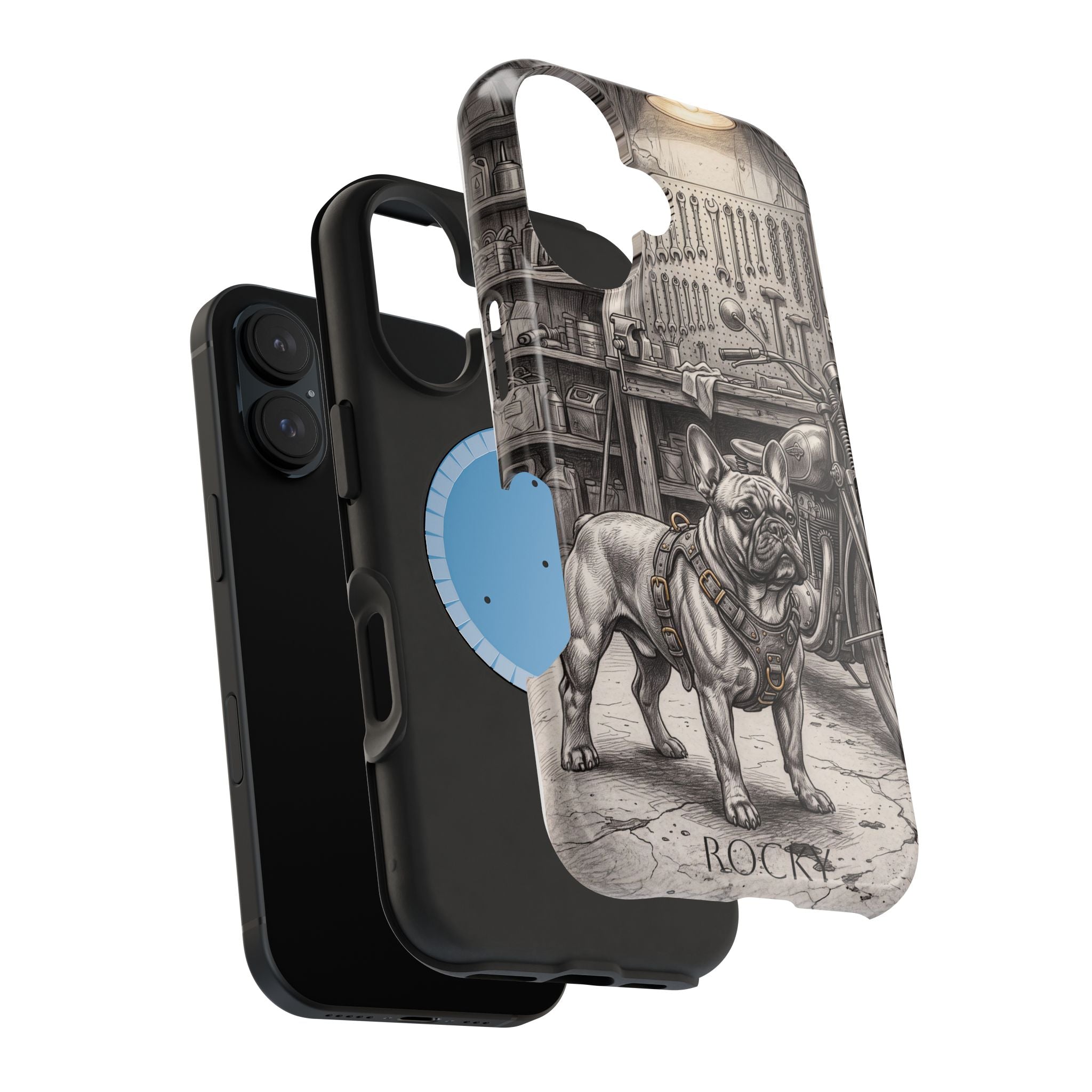 Personalized French Bulldog Vintage Street Phone Case — Wireless Charging Cover