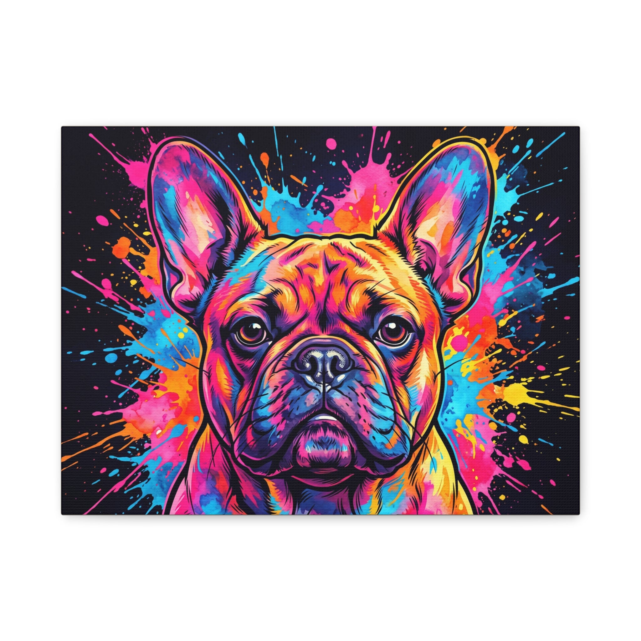 French Bulldog Canvas Print | Vibrant Pop Art Frenchie Wall Art | Colorful Dog Lover Home Decor