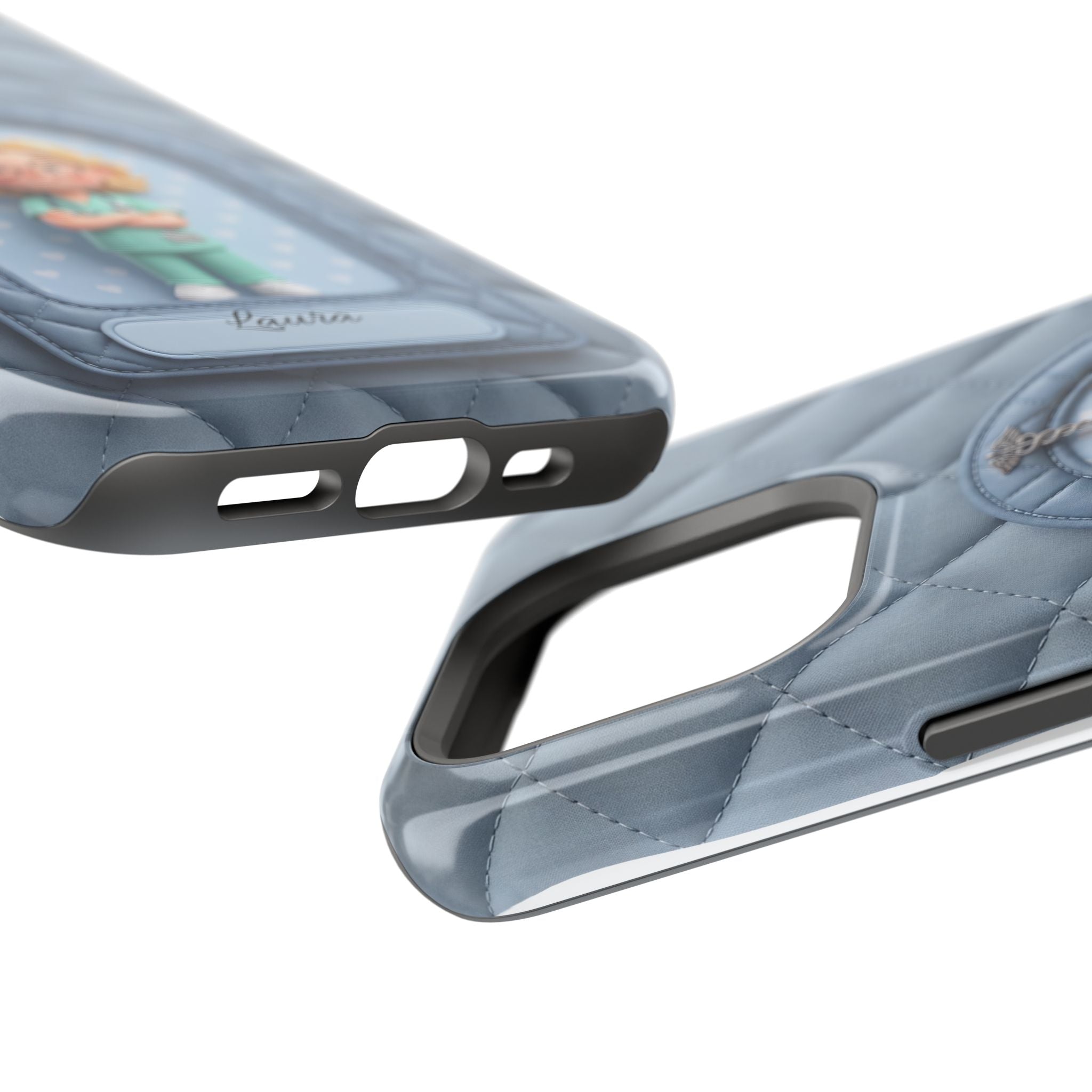 Personalized Quilted Nurse Phone Case — Wireless Charging Cover