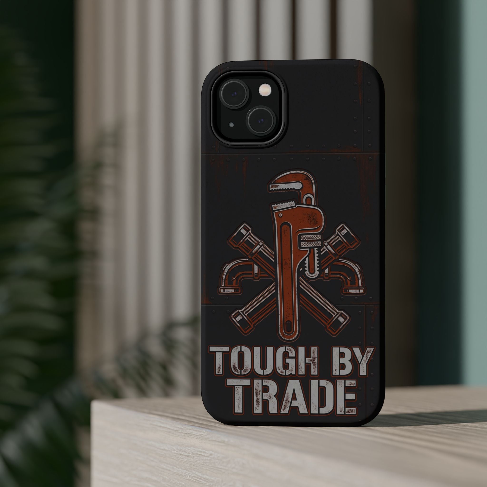 Tough By Trade Phone Case — Crossed Wrenches Wireless Charging Cover