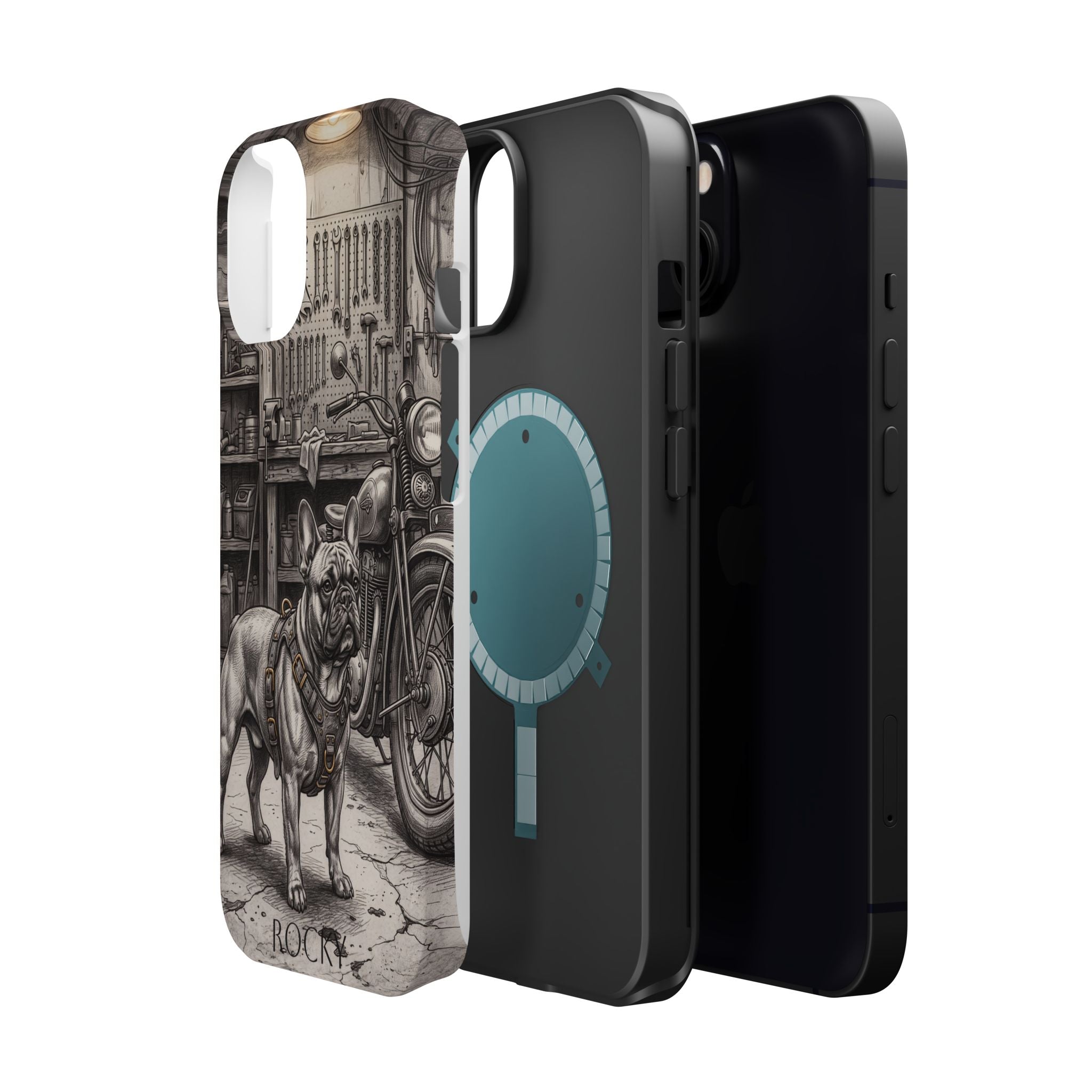 Personalized French Bulldog Vintage Street Phone Case — Wireless Charging Cover