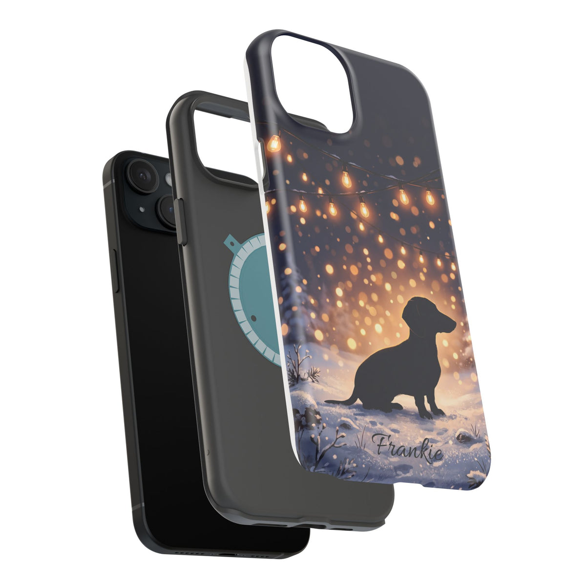 Personalized Dachshund Golden Sparks Phone Case — Wireless Charging Cover