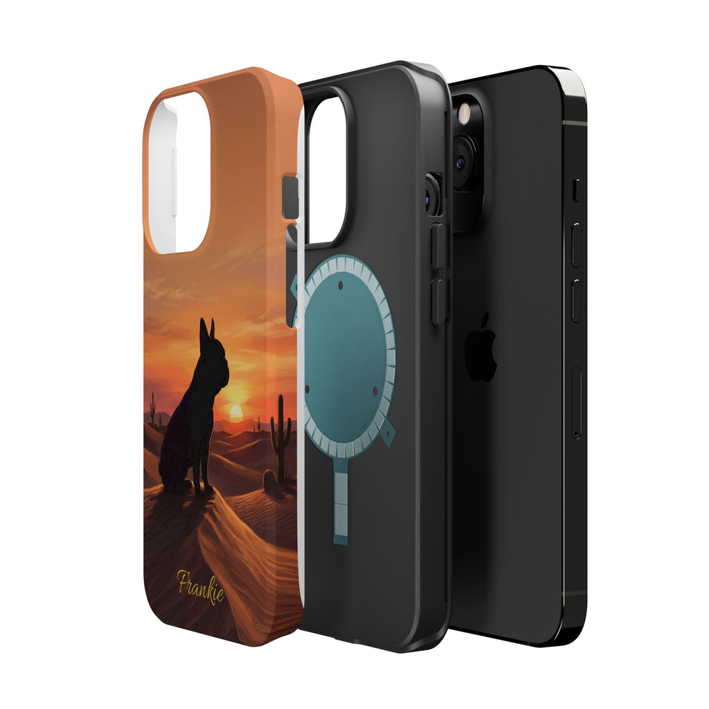 Personalized French Bulldog Desert Sunset Phone Case — Wireless Charging Cover