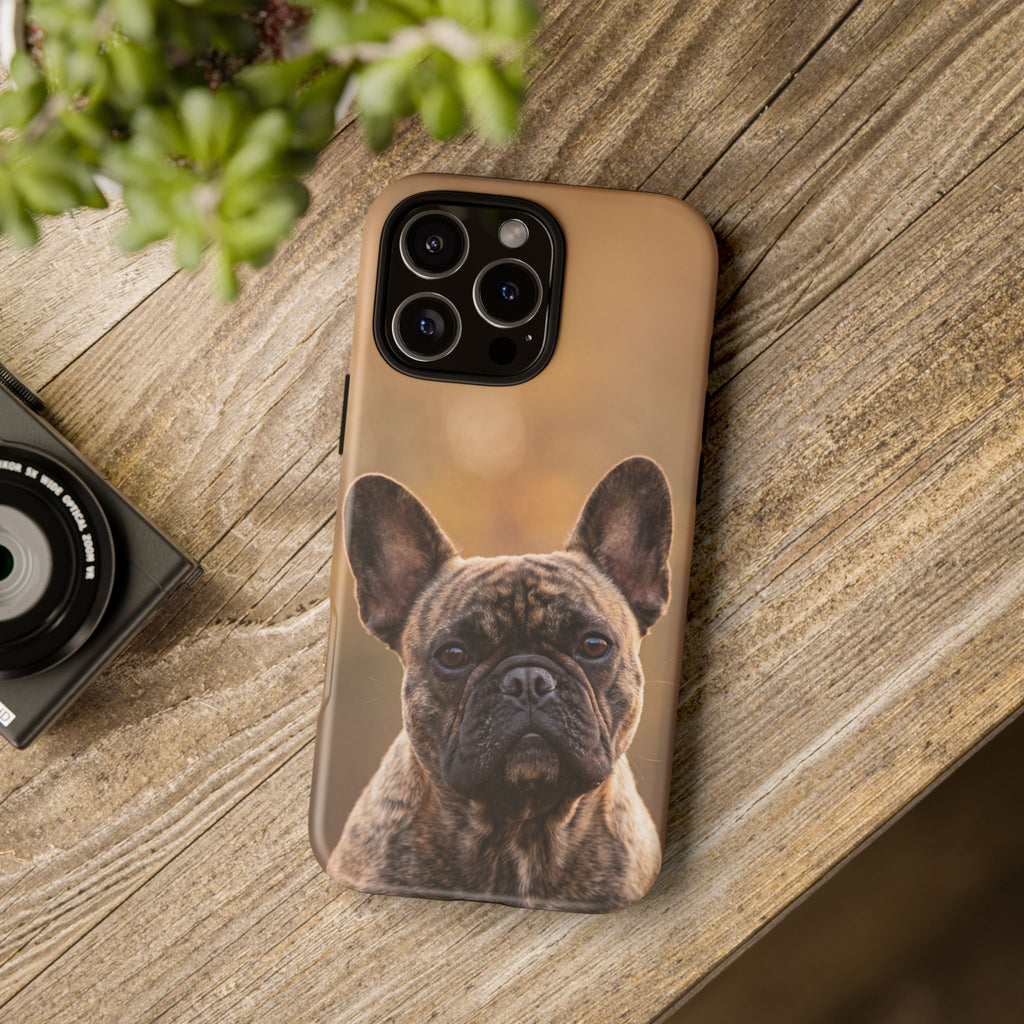 French Bulldog Portrait Phone Case | Realistic Brindle Frenchie Photo Case | iPhone & Samsung