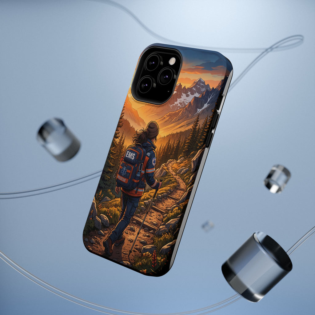 Paramedic/EMT Mountain Phone Case — Magnetic Wireless Charging Cover