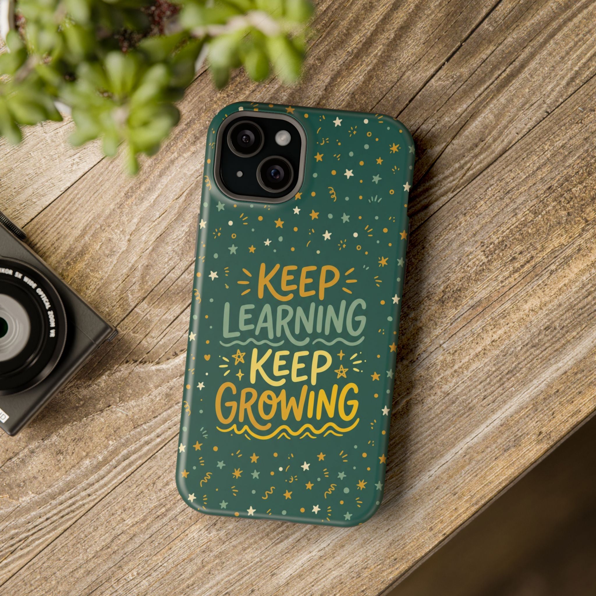 Keep Learning Keep Growing Teacher Phone Case — Wireless Charging Cover