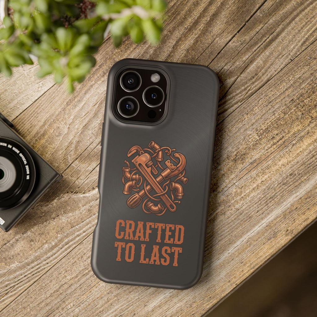 Crafted to Last Phone Case — Crossed Wrenches Wireless Charging Cover