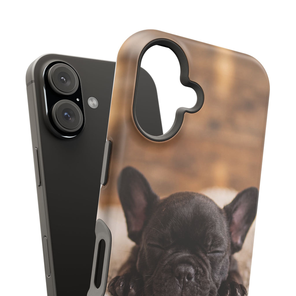 Sleepy French Bulldog Phone Case — Impact-Resistant Wireless Charging Cover