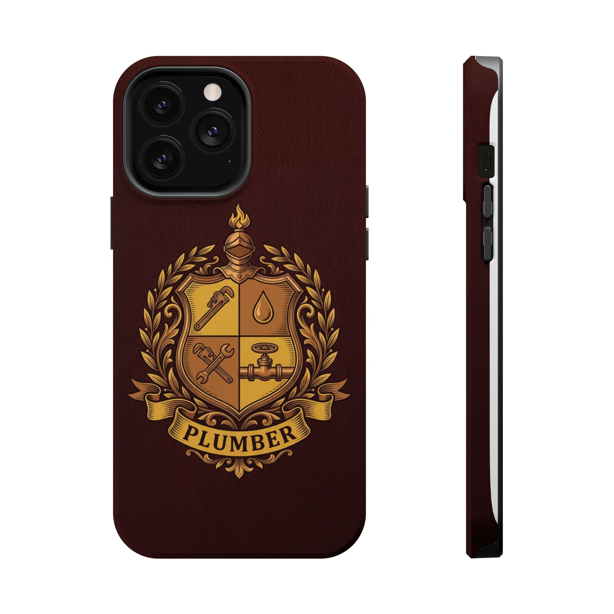 Plumber Crest Phone Case — Heraldic Shield Wireless Charging Cover