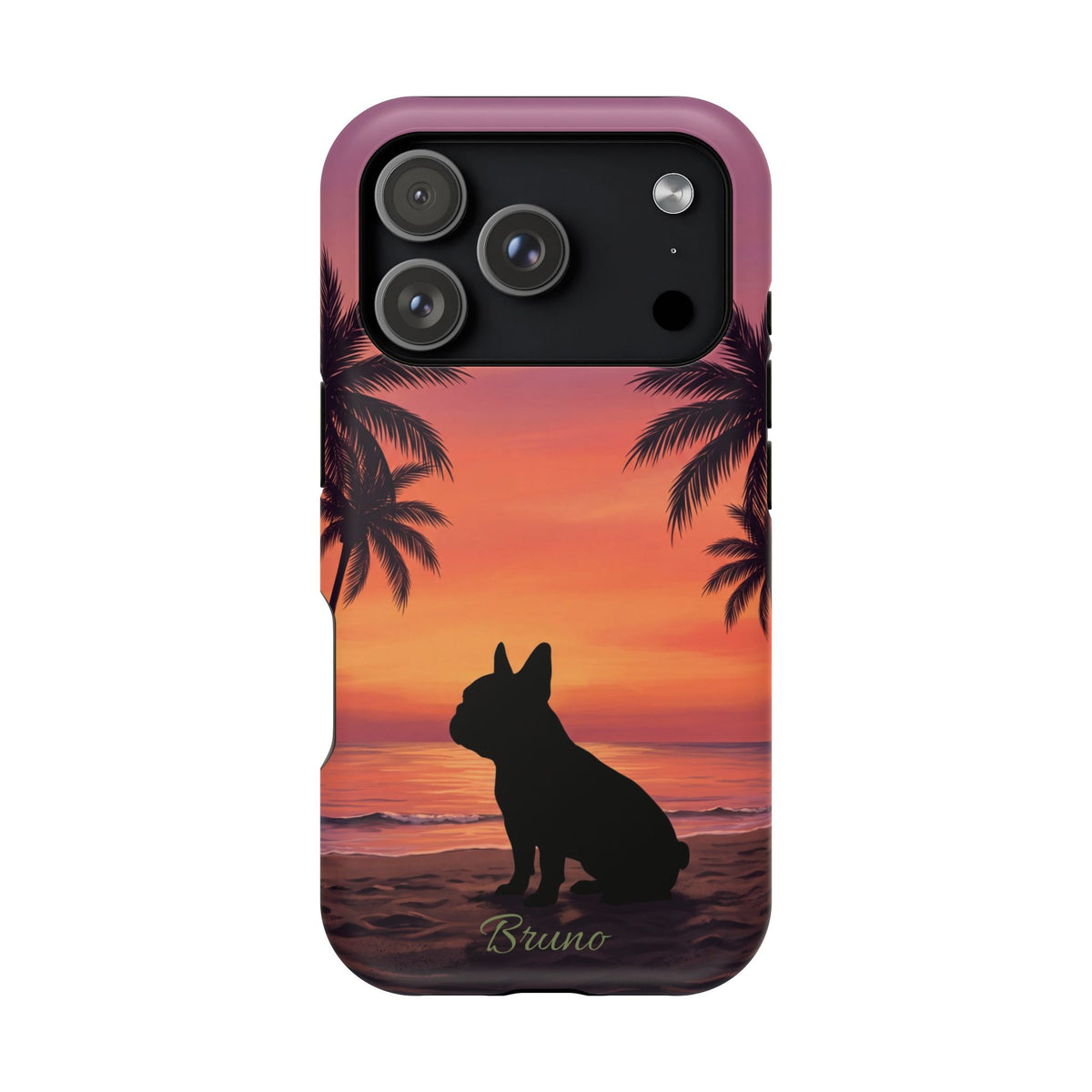 Personalized French Bulldog Tropical Beach Phone Case — Wireless Charging Cover