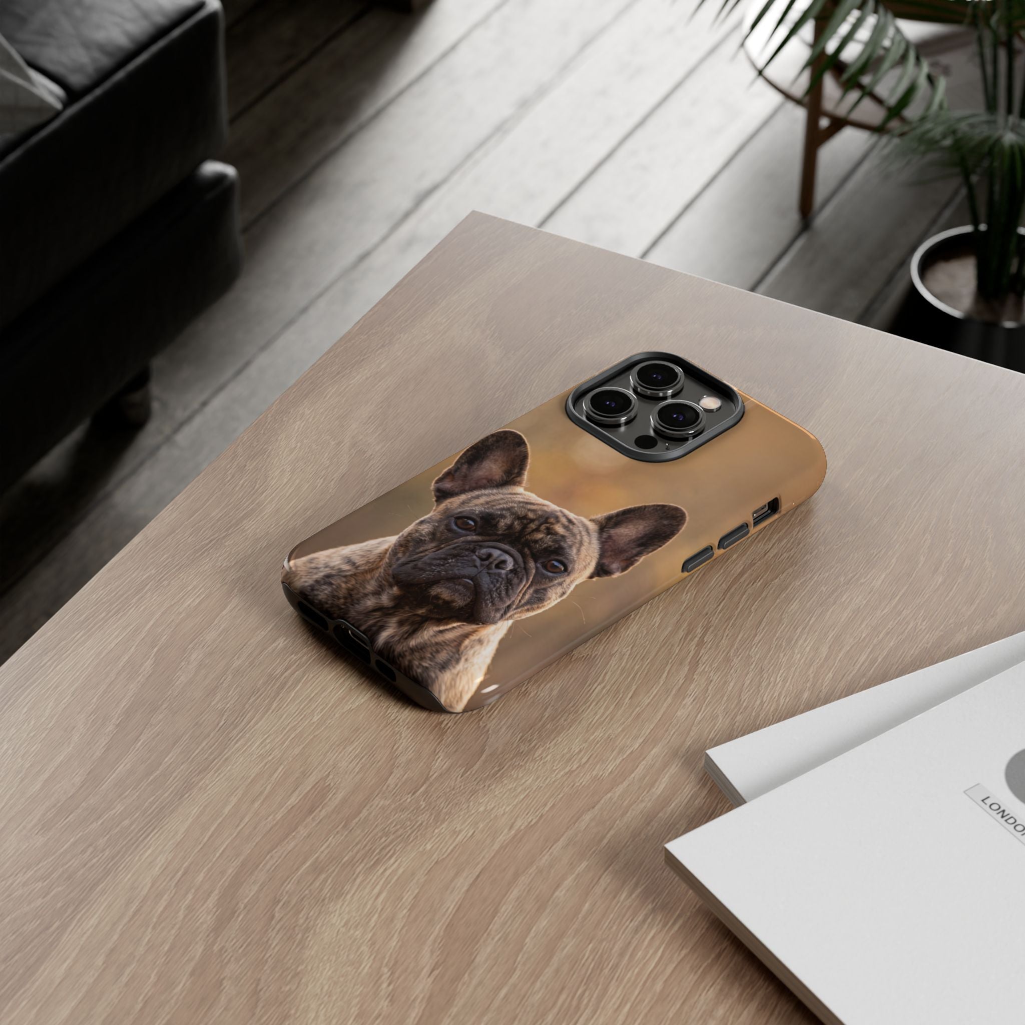 French Bulldog Portrait Phone Case | Realistic Brindle Frenchie Photo Case | iPhone & Samsung