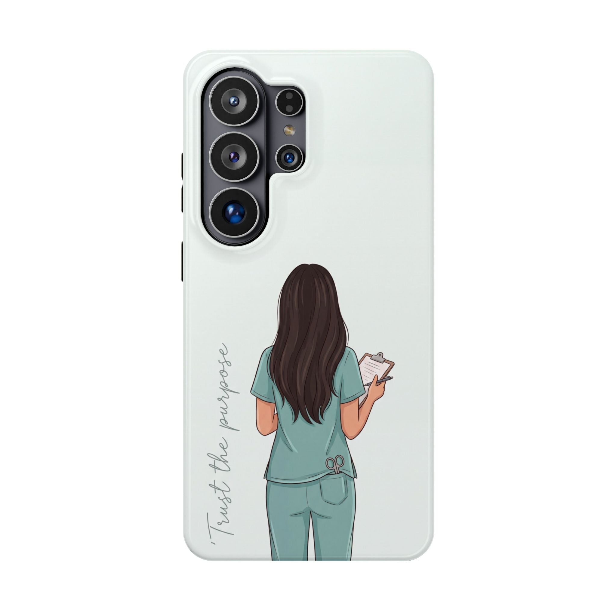 Nurse Illustration Phone Case — Impact-Resistant Wireless Charging Cover