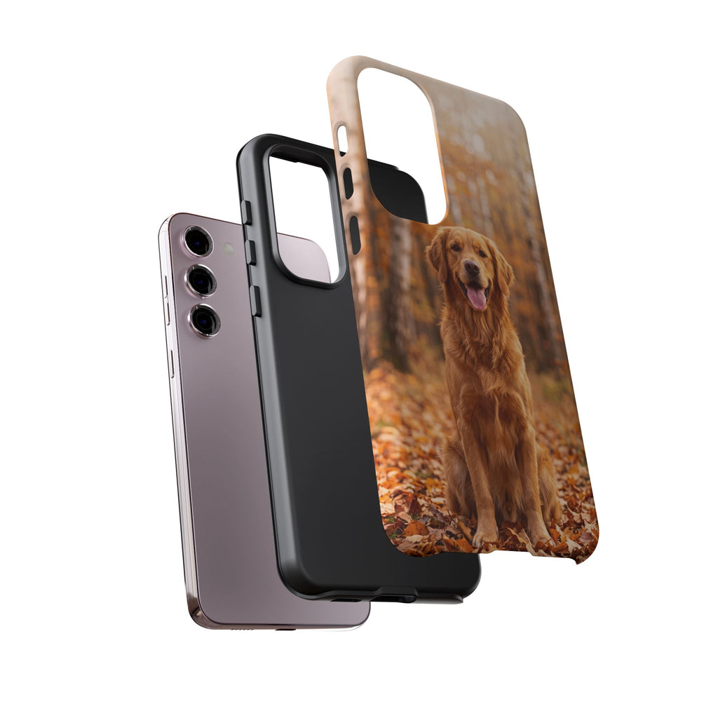 Golden Retriever Autumn Forest Phone Case | Happy Dog in Fall Foliage | Samsung & iPhone