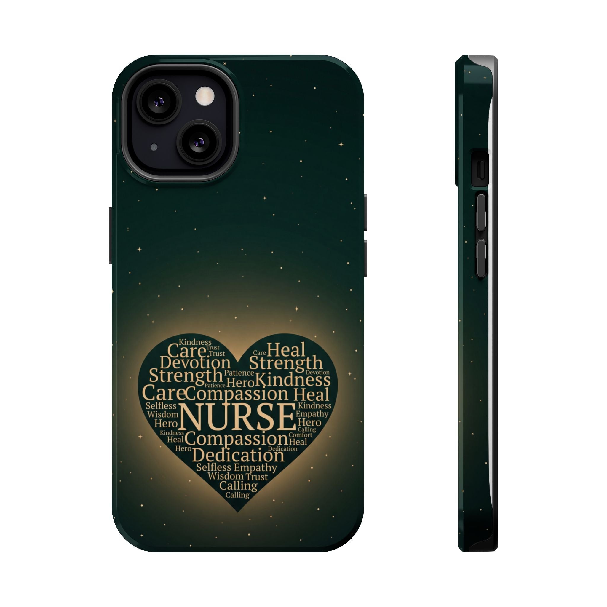 Nurse Heart Word and Art Phone Case — Impact-Resistant Wireless Charging Cover