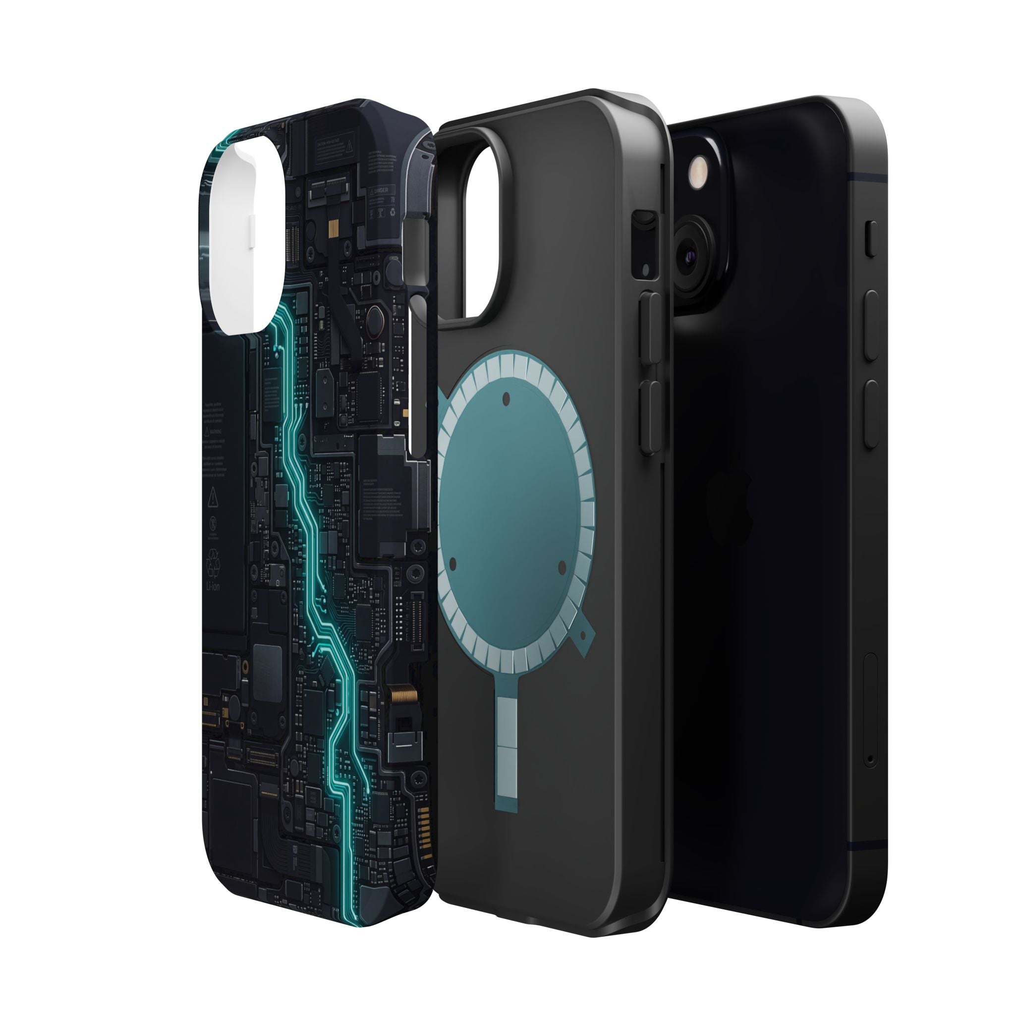 Cyan Bolt Electrician Phone Case — Electric Circuit Wireless Charging Cover