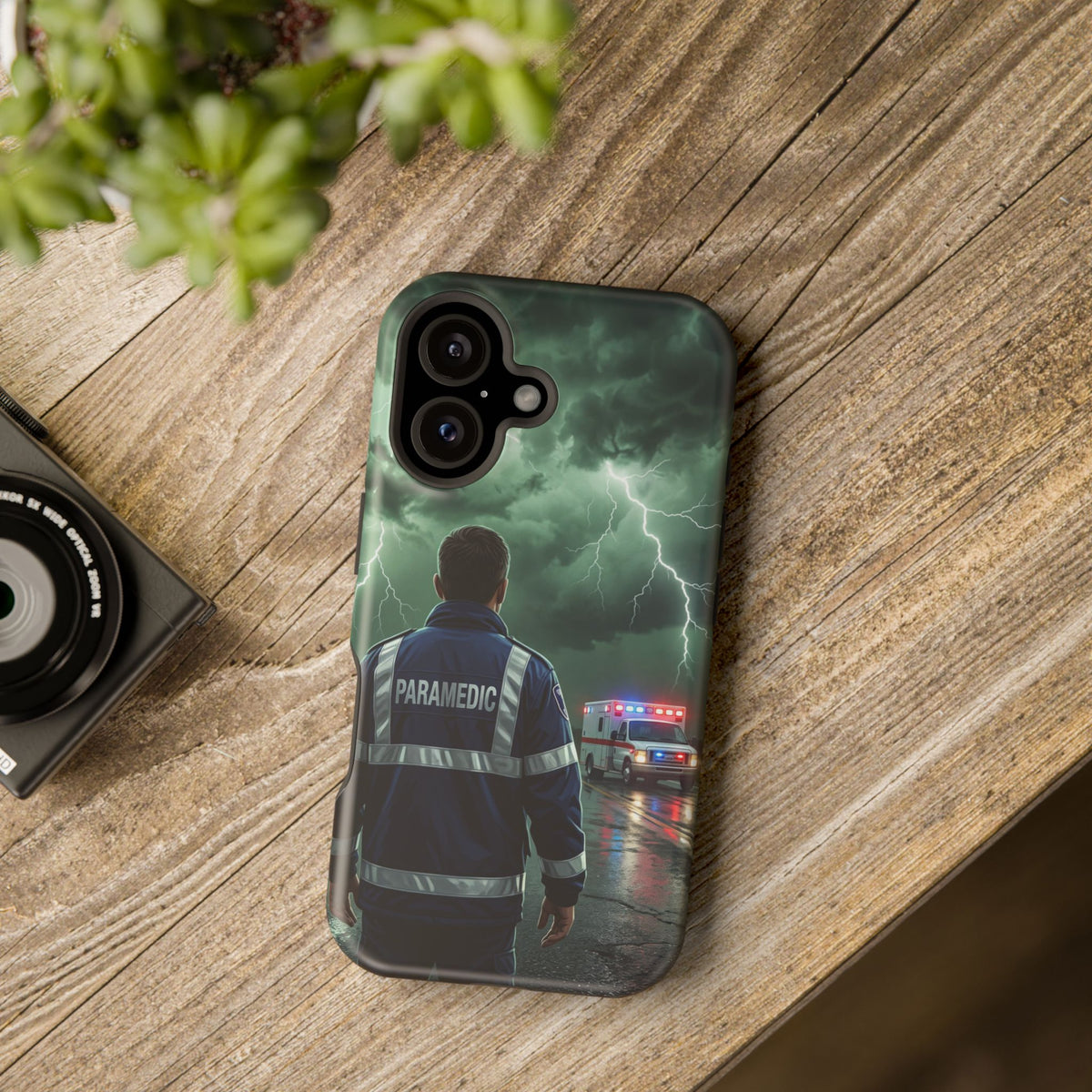 Paramedic Green Storm Phone Case — Magnetic Wireless Charging Cover
