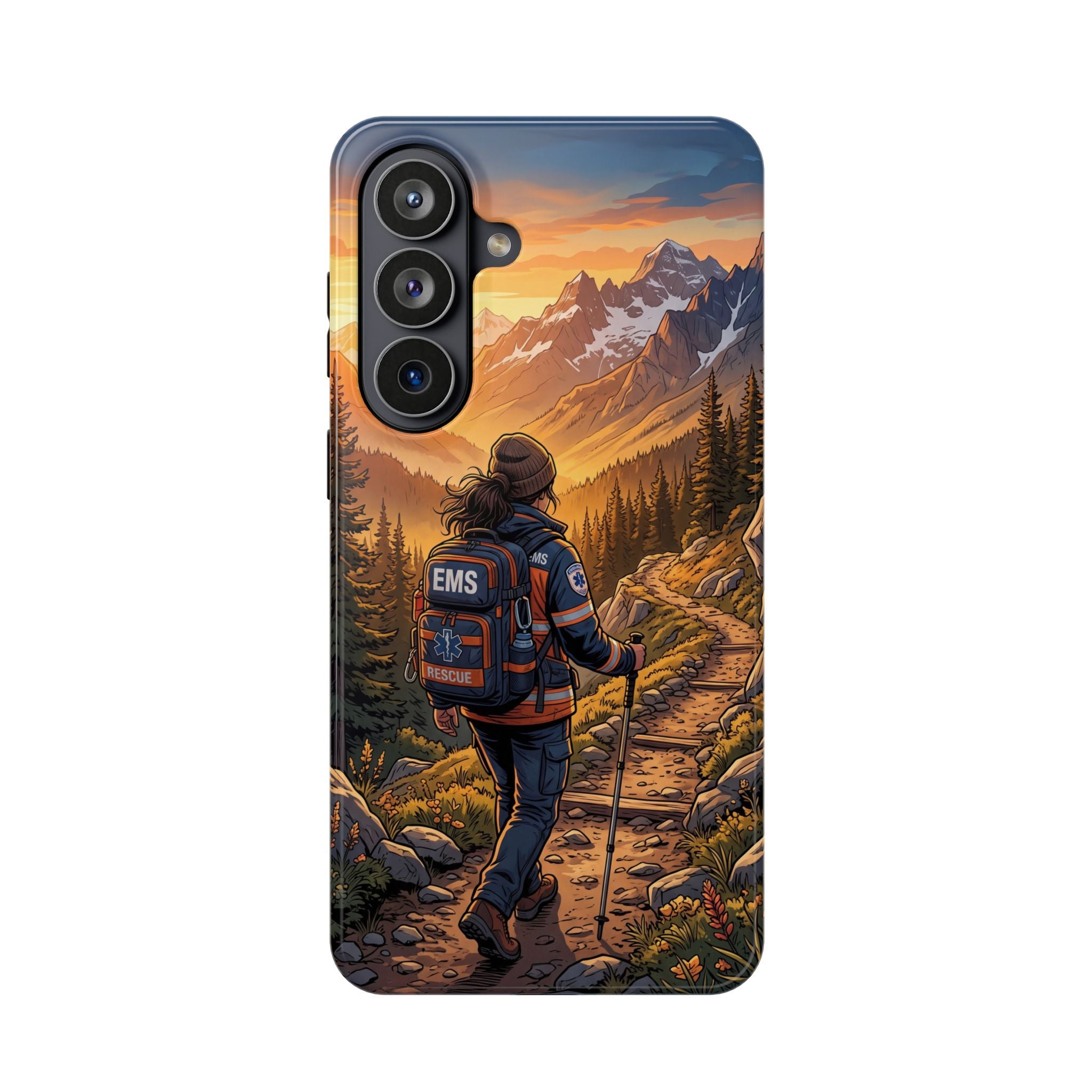 Paramedic/EMT Mountain Phone Case — Magnetic Wireless Charging Cover