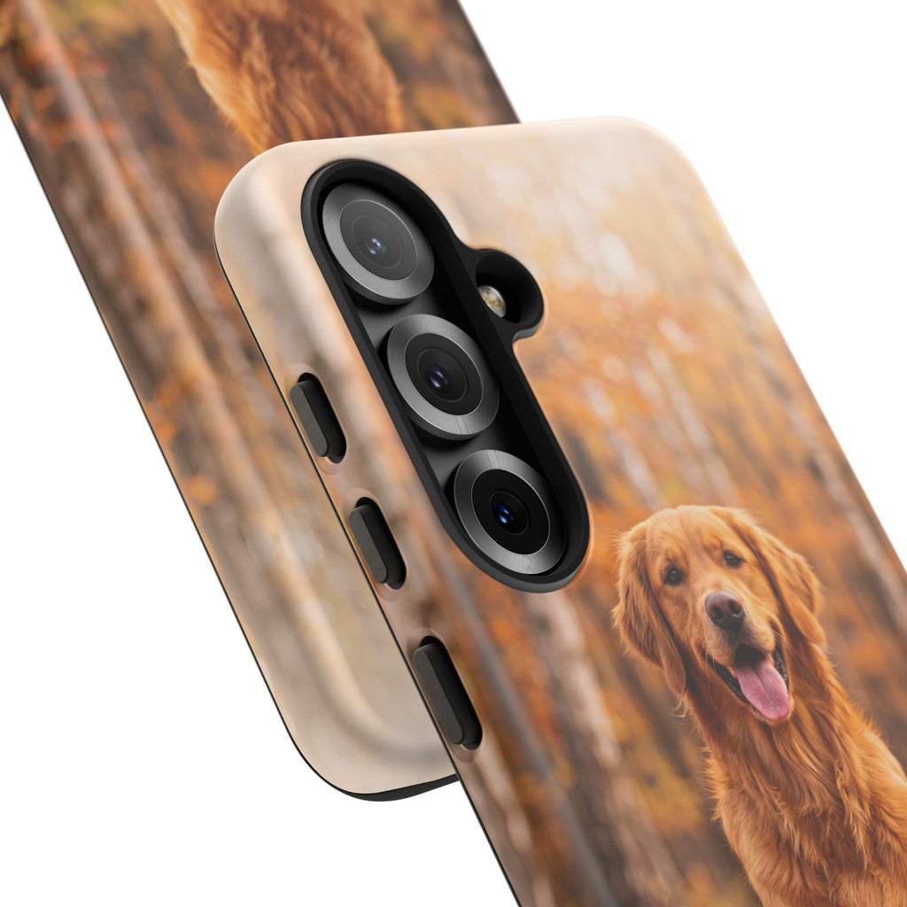 Golden Retriever Autumn Forest Phone Case | Happy Dog in Fall Foliage | Samsung & iPhone