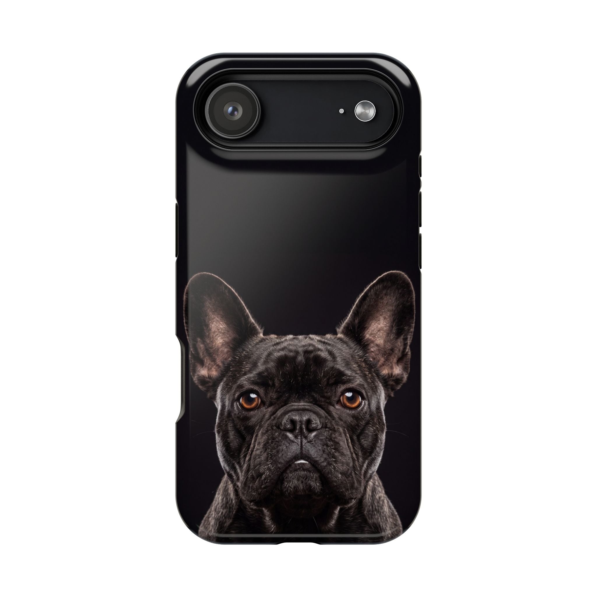 Black French Bulldog Phone Case — Impact-Resistant Wireless Charging Cover