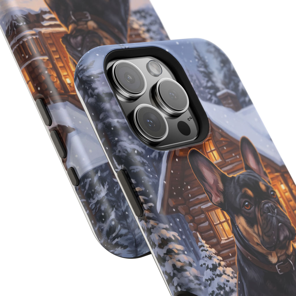 Personalized French Bulldog Cozy Cabin Phone Case — Wireless Charging Cover