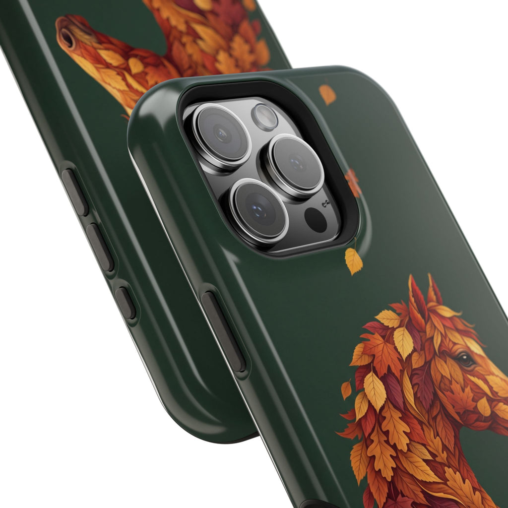Autumn Leaves Horse Phone Case — Tough Magnetic Case with Wireless Charging
