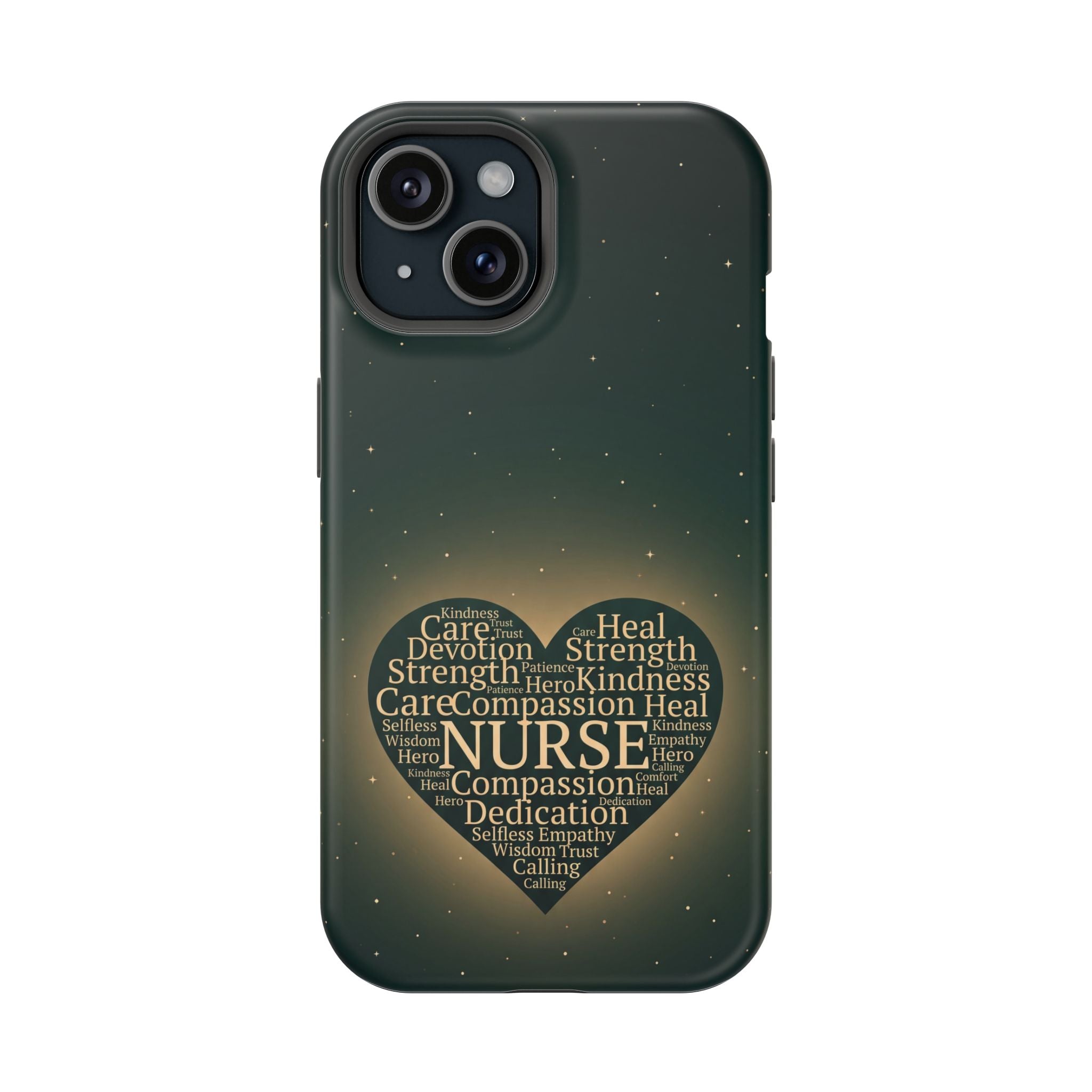 Nurse Heart Word and Art Phone Case — Impact-Resistant Wireless Charging Cover