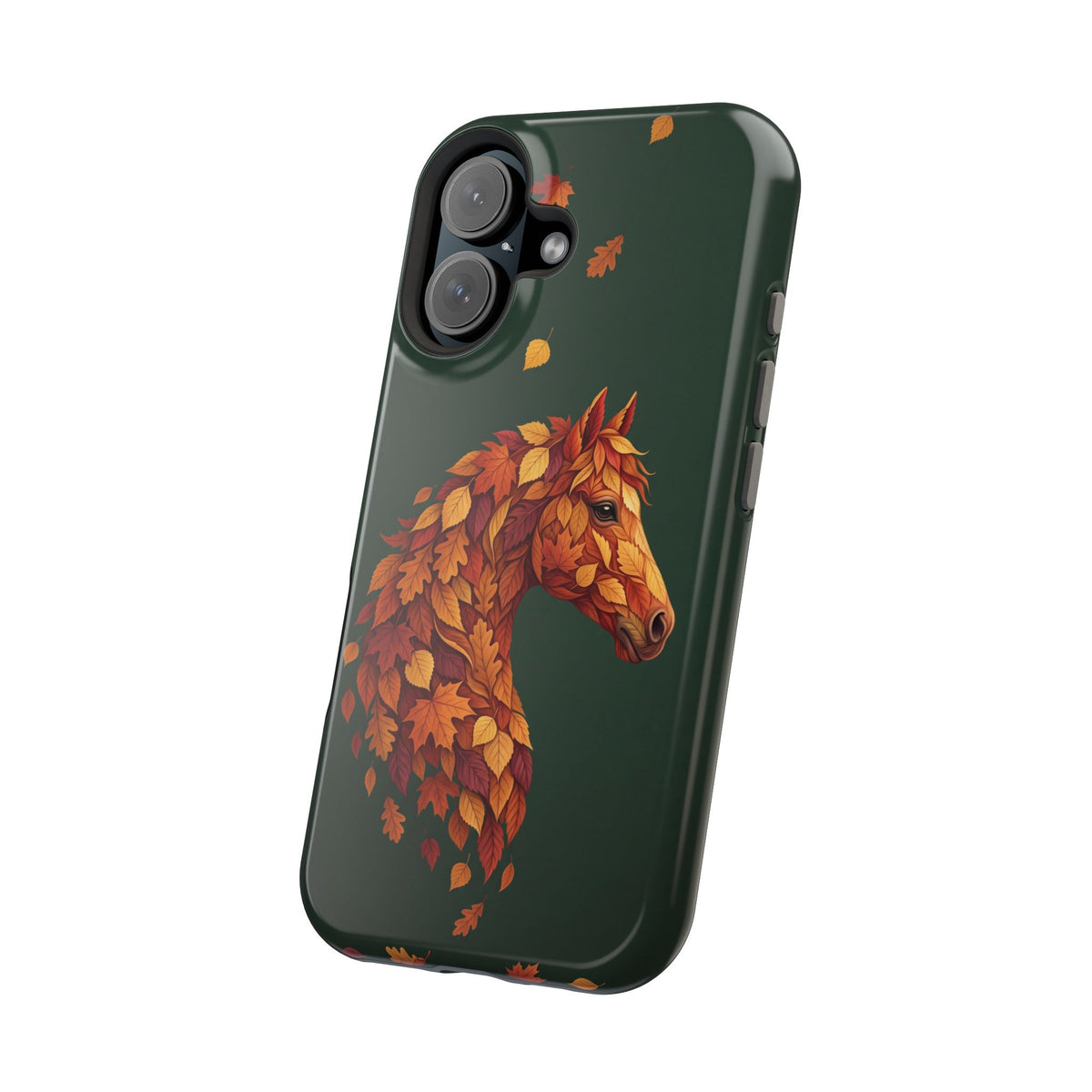 Autumn Leaves Horse Phone Case — Tough Magnetic Case with Wireless Charging