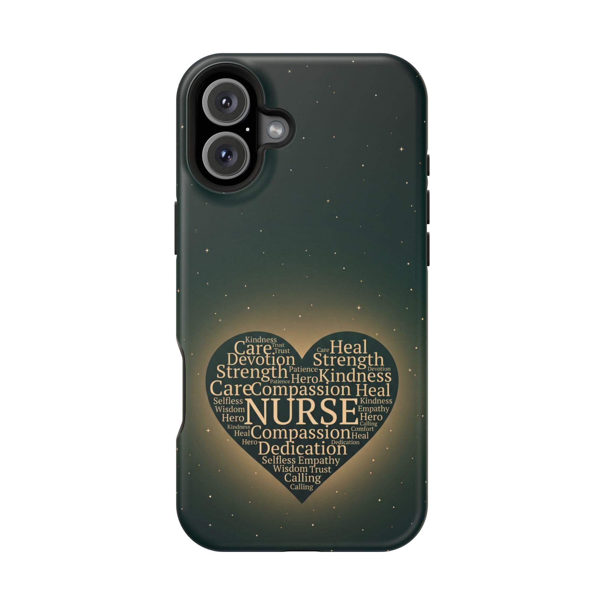 Nurse Heart Word and Art Phone Case — Impact-Resistant Wireless Charging Cover