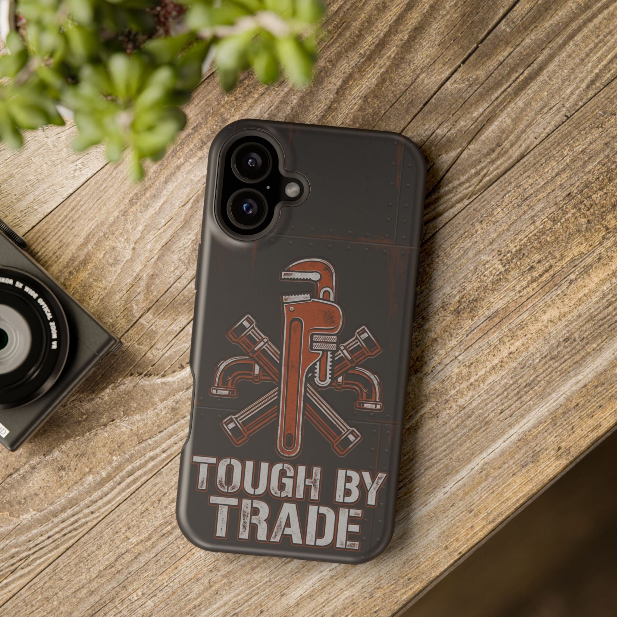 Tough By Trade Phone Case — Crossed Wrenches Wireless Charging Cover