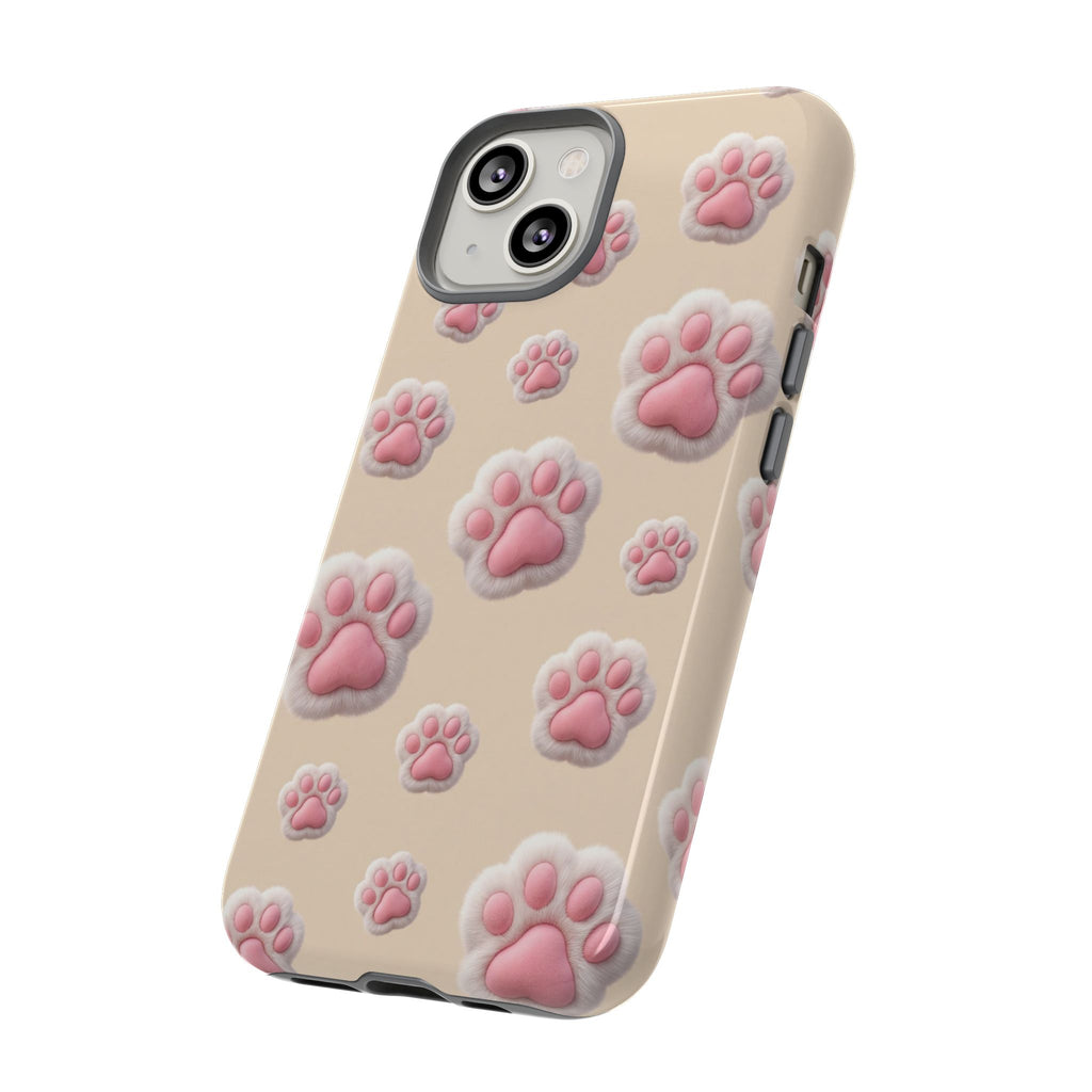 Golden Retriever Paw Print Phone Case | Cute Pink Paw Pattern for Dog Lovers | iPhone & Samsung
