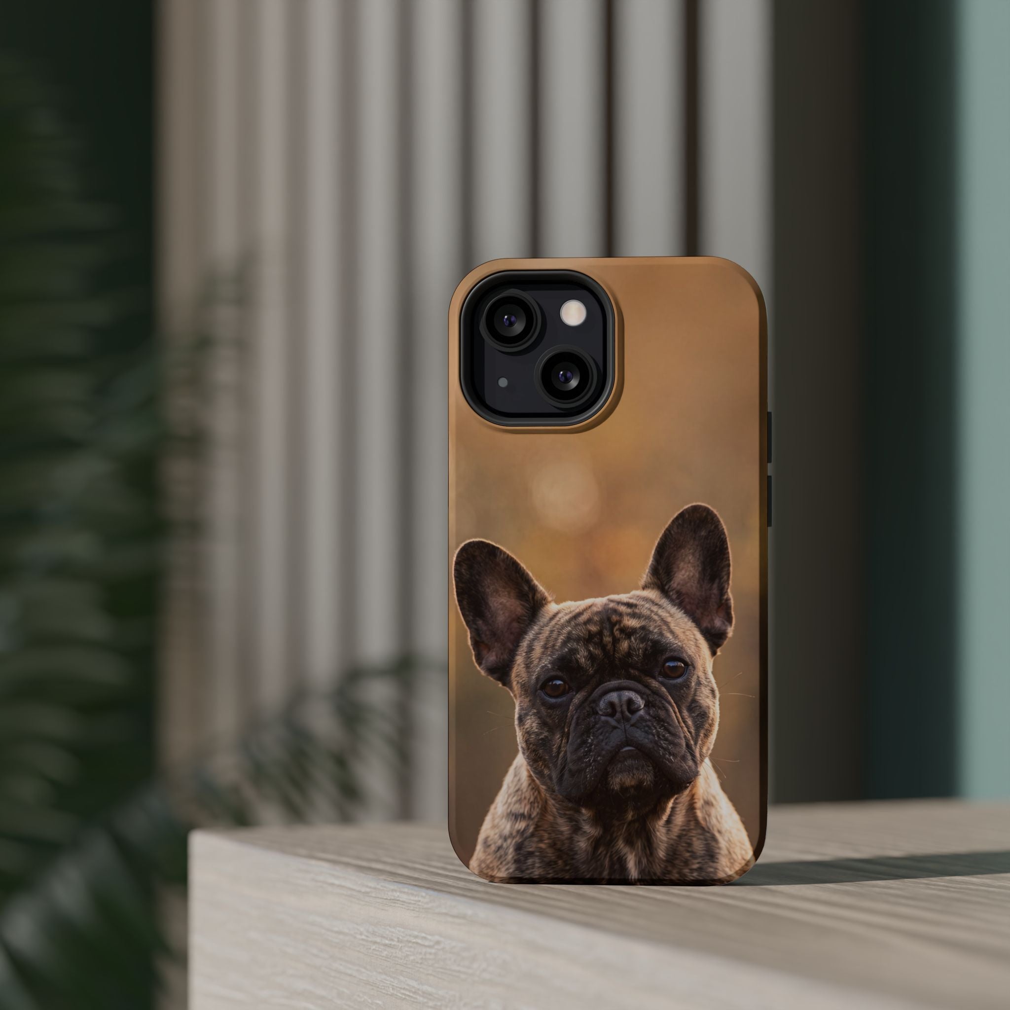 Brindle French Bulldog Phone Case — Impact-Resistant Wireless Charging Cover