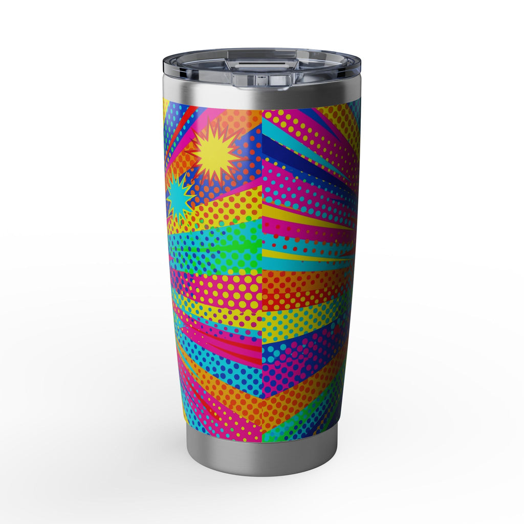 German Shepherd Tumbler | Pop Art Halftone Art — 20 oz Stainless Travel Mug