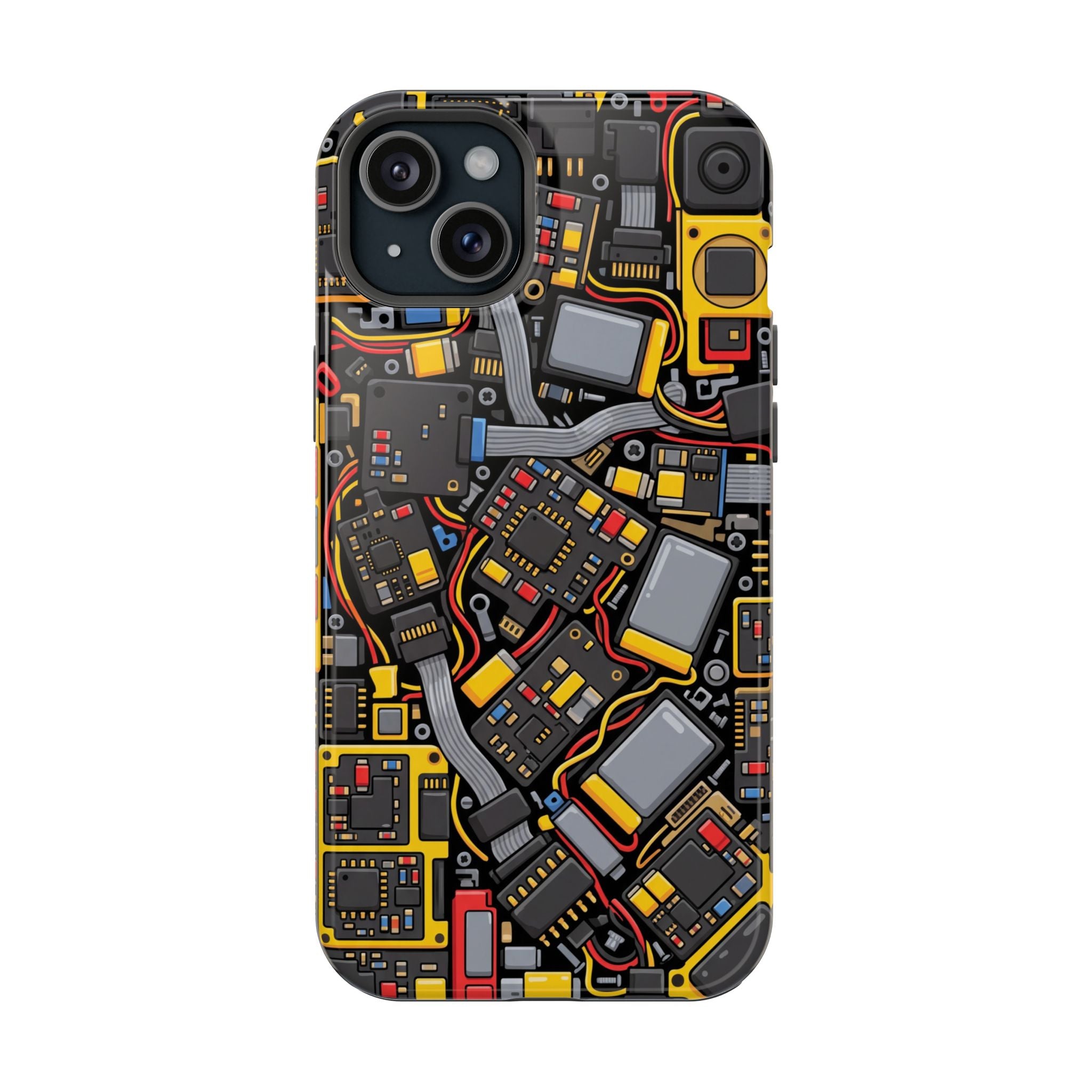 Voltage Board Phone Case — Yellow Circuit Wireless Charging Cover