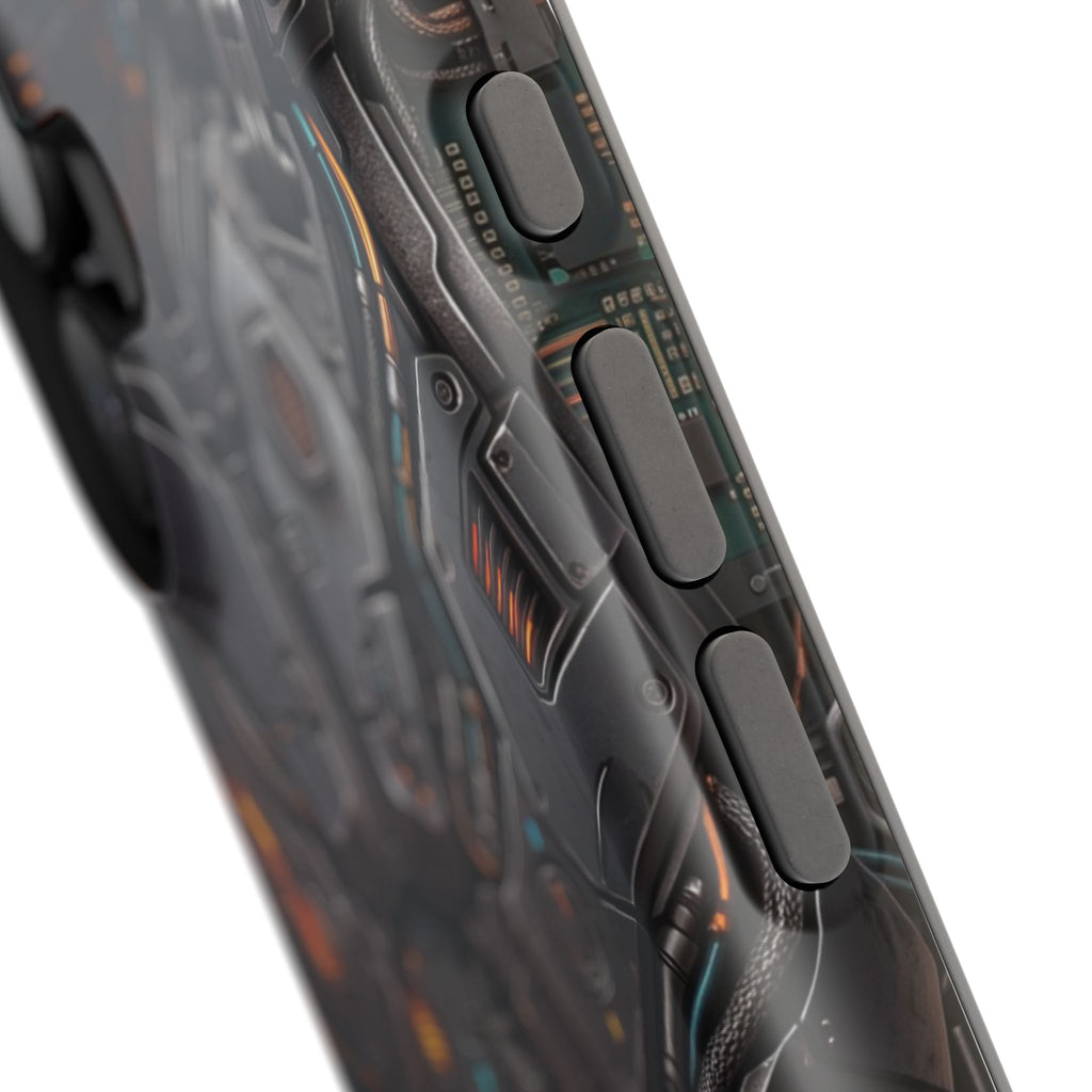 Mech Armor Phone Case — Industrial Circuit Wireless Charging Cover