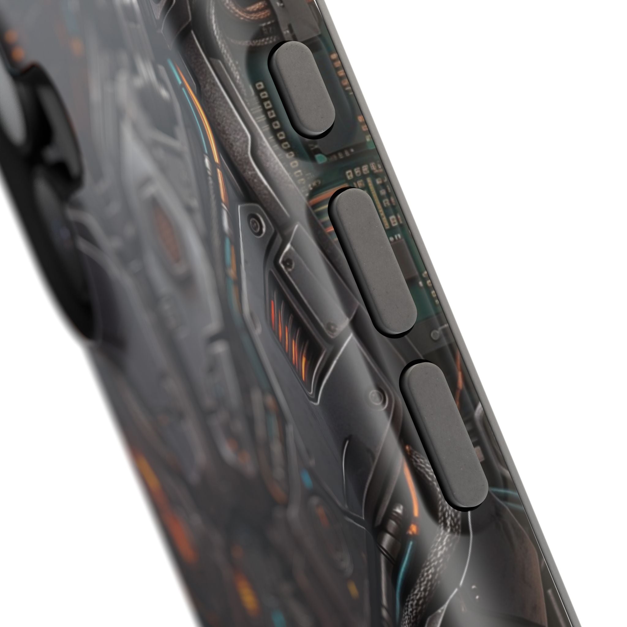 Mech Armor Phone Case — Industrial Circuit Wireless Charging Cover