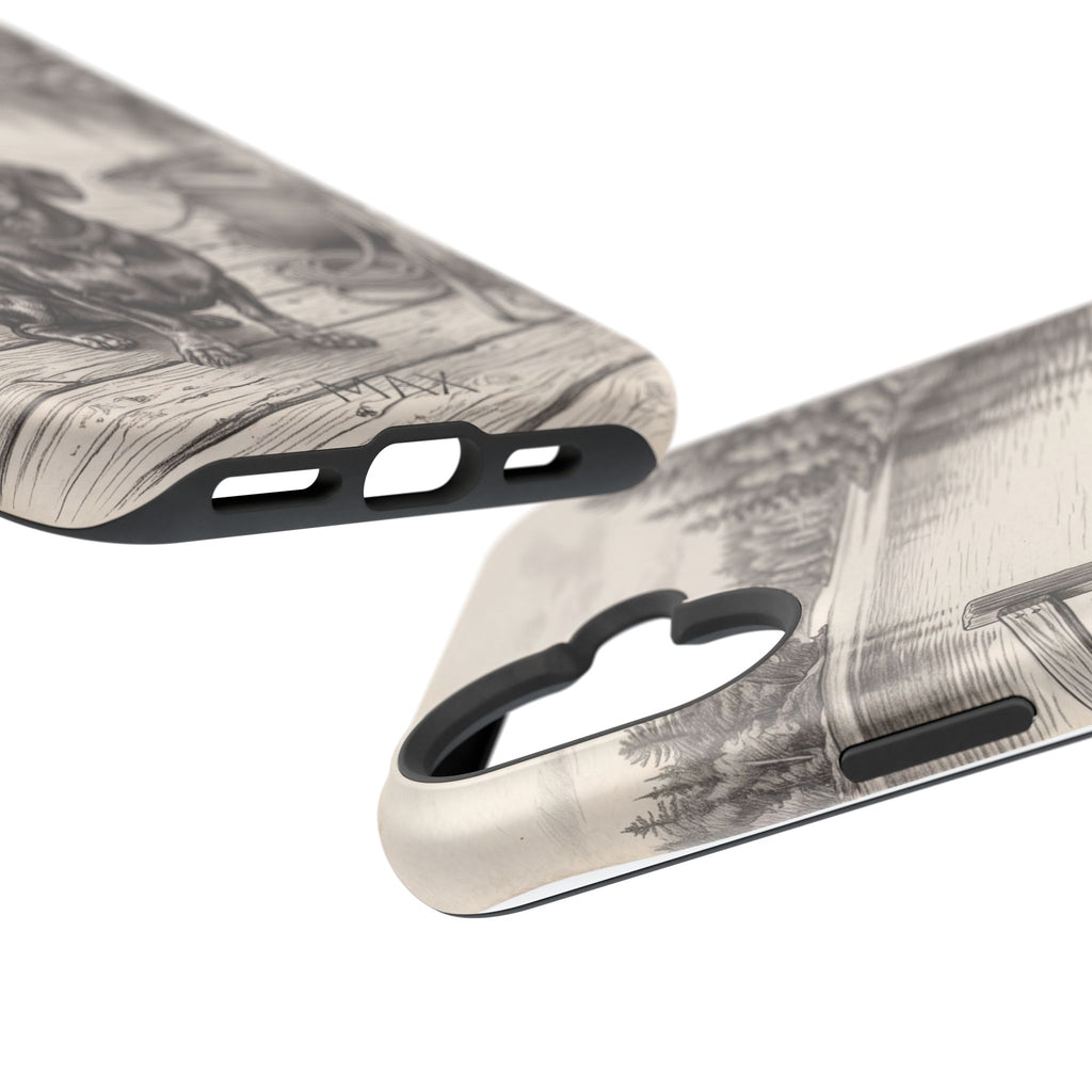 Personalized Dachshund Sunset Beach Phone Case — Wireless Charging Cover